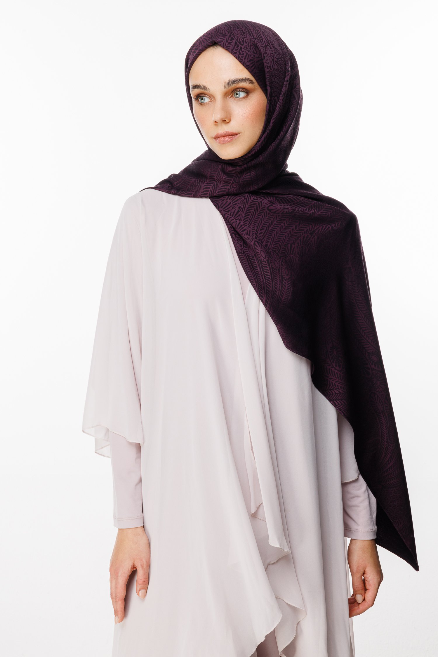 Mayra Pattern Double-Sided Shawl - Purple-Black