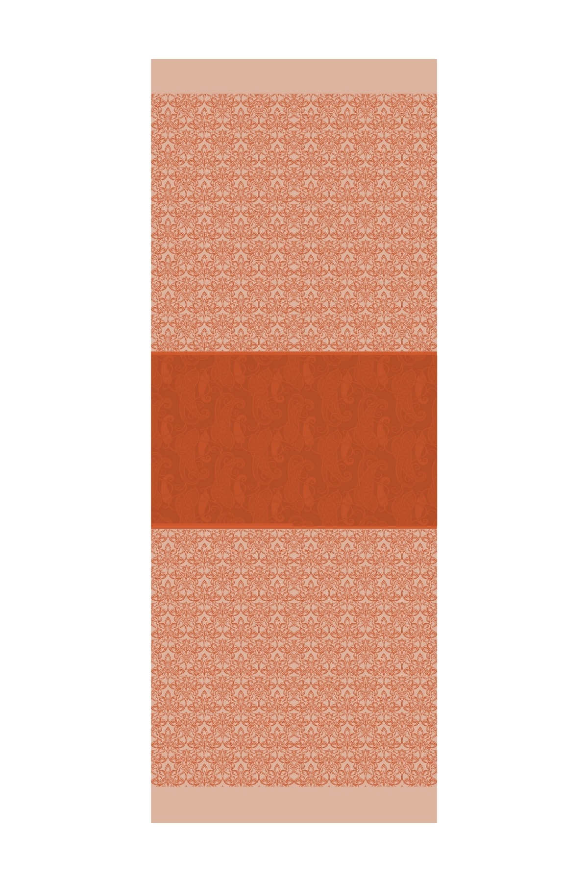Nora-Pattern Reversible Shawl - Cinnamon-Beige