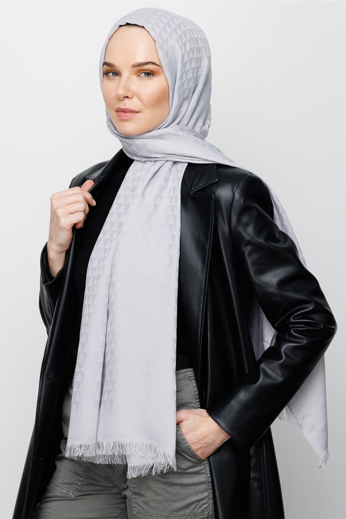 Gemustertes Baumwolle Jacquard Hijab