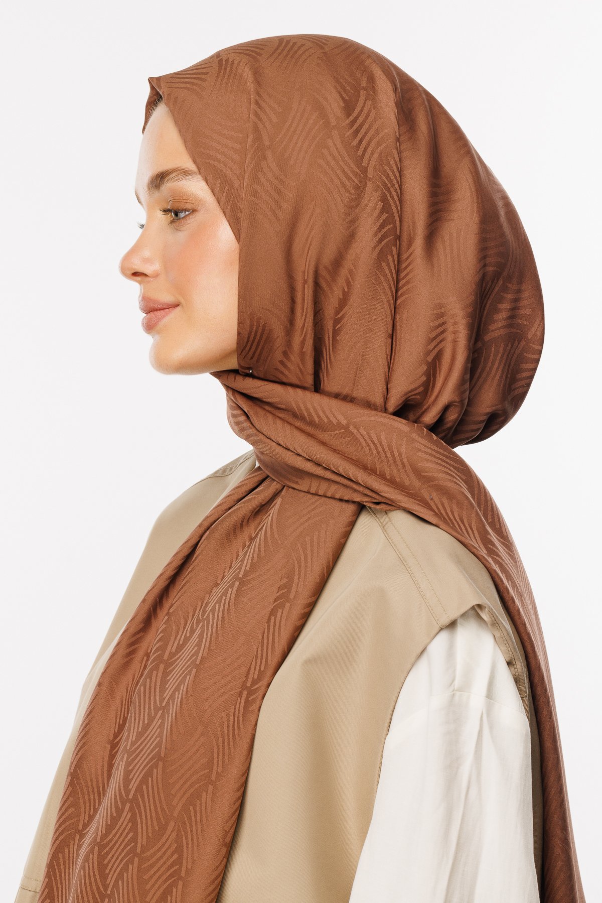 Aura Pattern Silk Jacquard Shawl - Waterside
