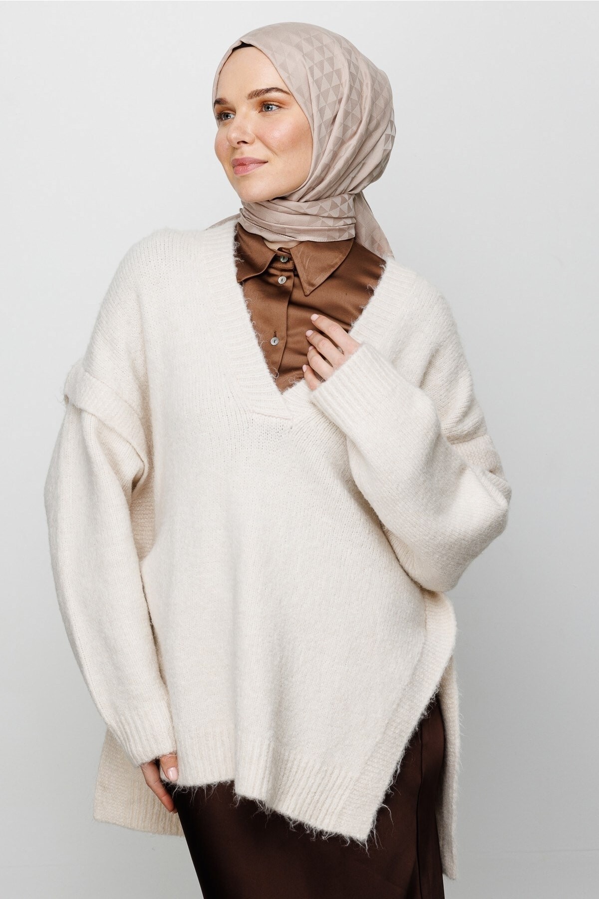 Gemustertes Baumwolle Jacquard Hijab