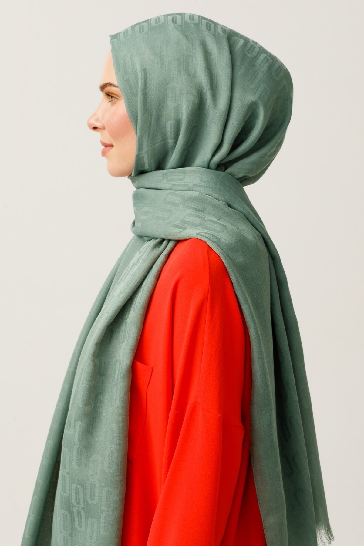 Gemustertes Baumwolle Jacquard Hijab