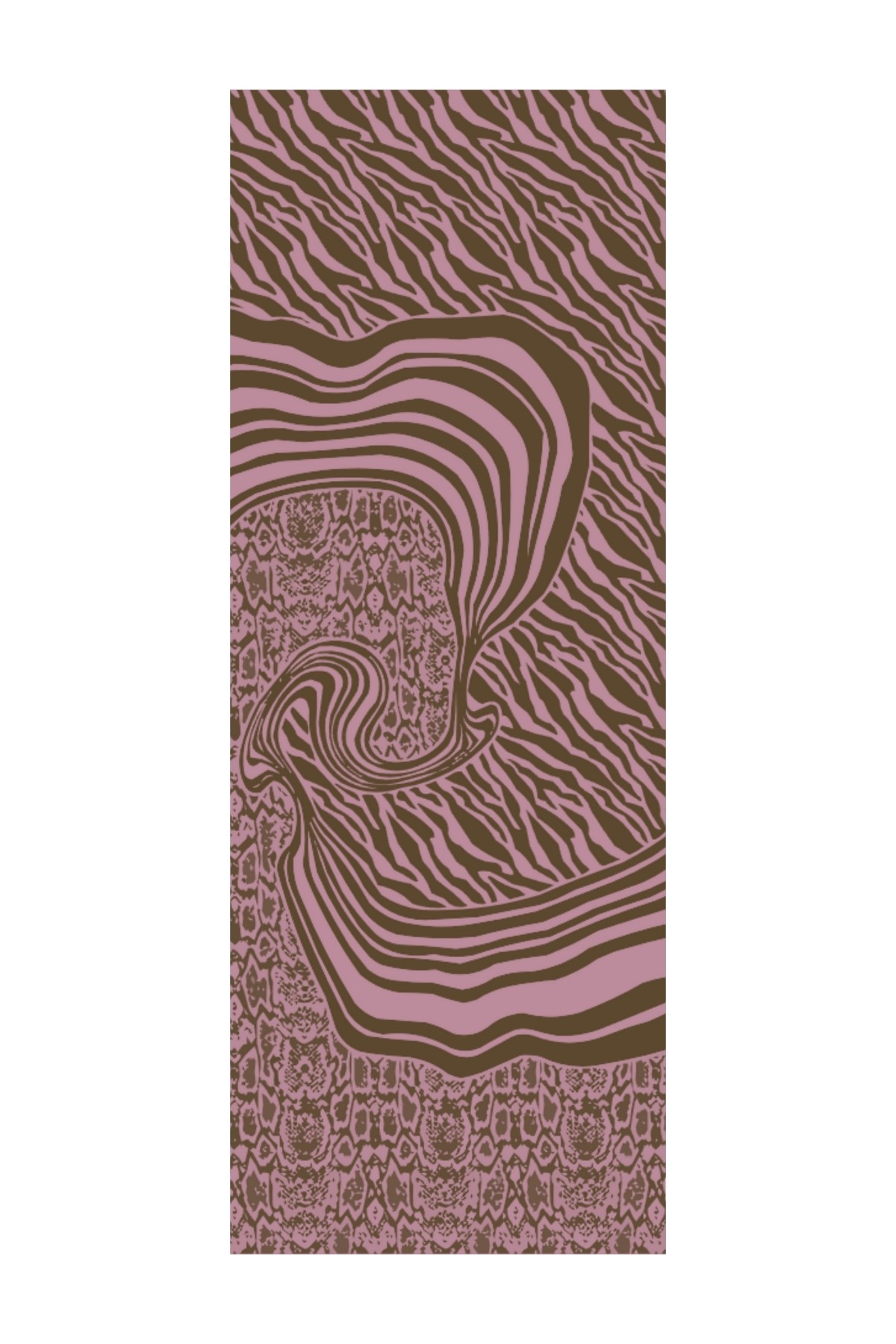 Marrakech Double Sided Shawl - Dark Khaki-Dark Rose Dry