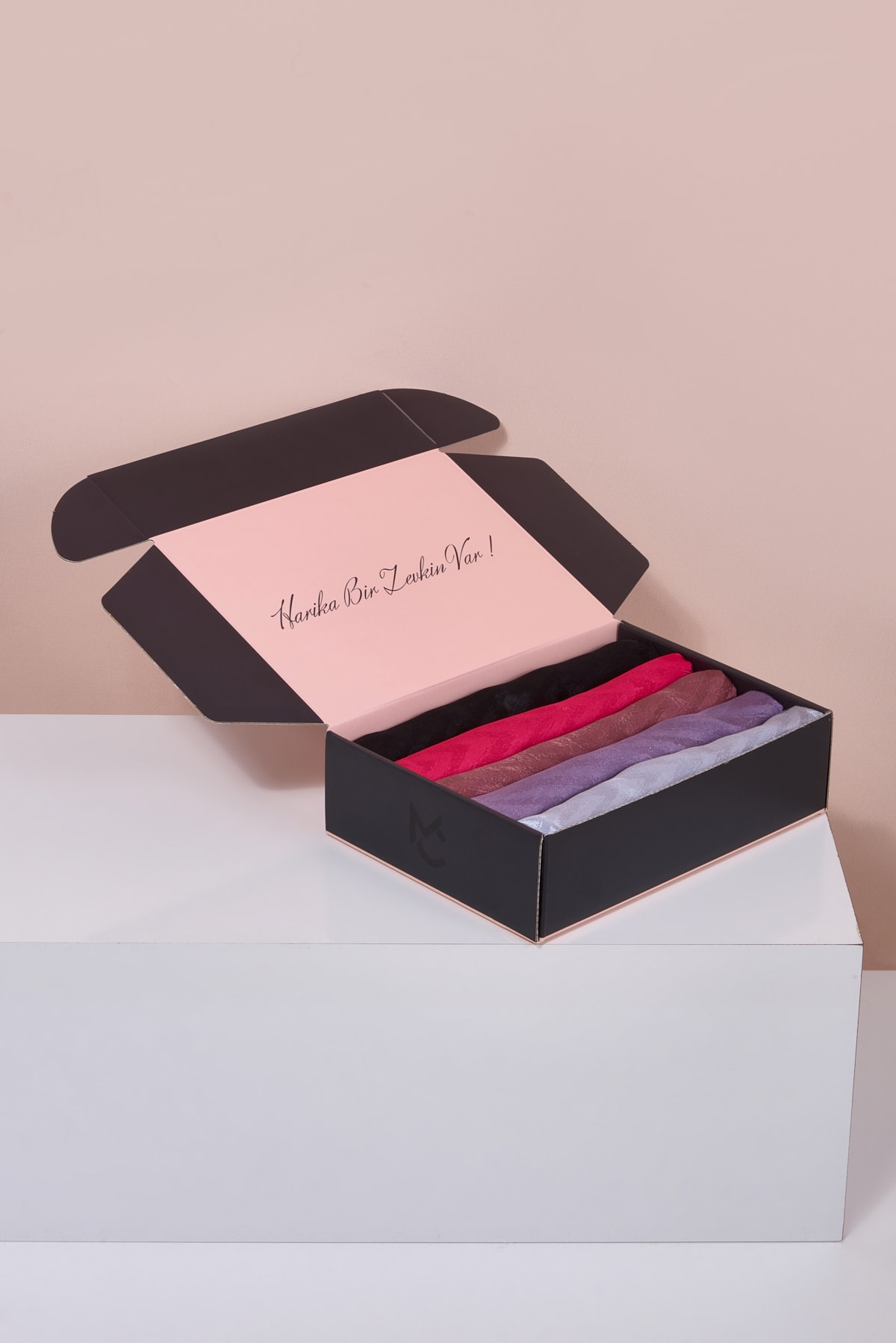 Parlak Jakar Şal - Zikzak Desen Color Box
