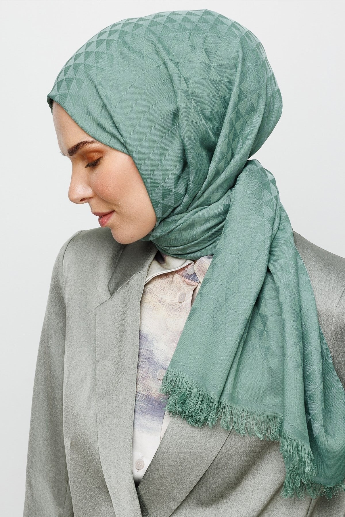 Gemustertes Baumwolle Jacquard Hijab