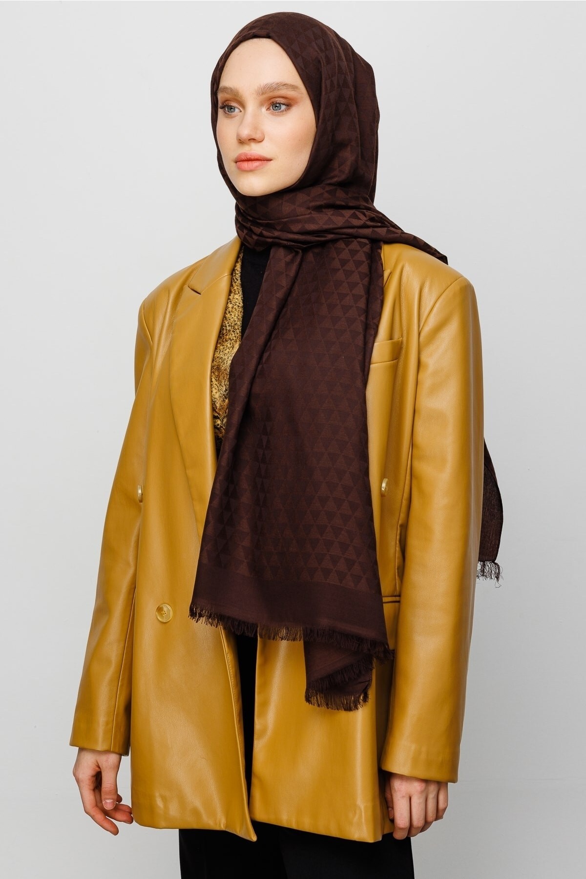 Gemustertes Baumwolle Jacquard Hijab