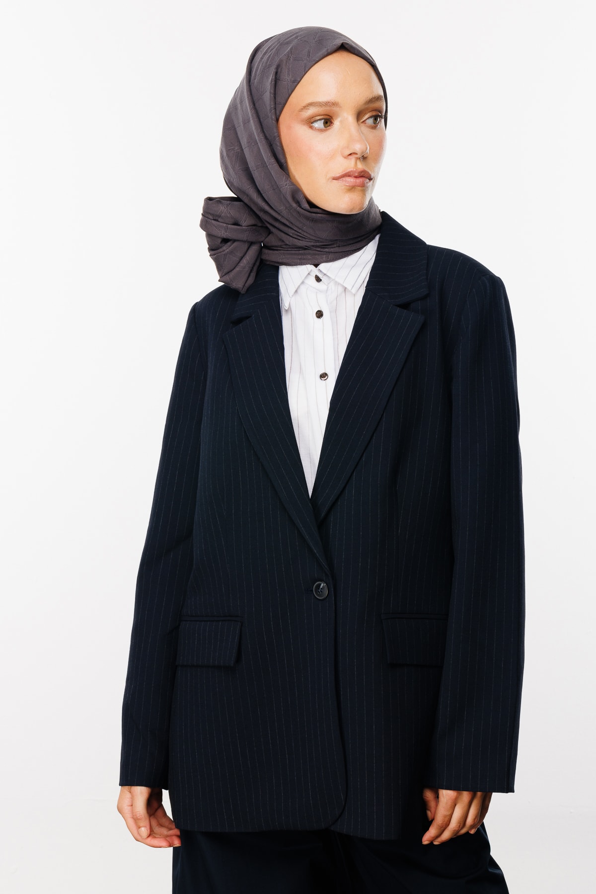 Bamboo Jacquard Shawl - Smoked