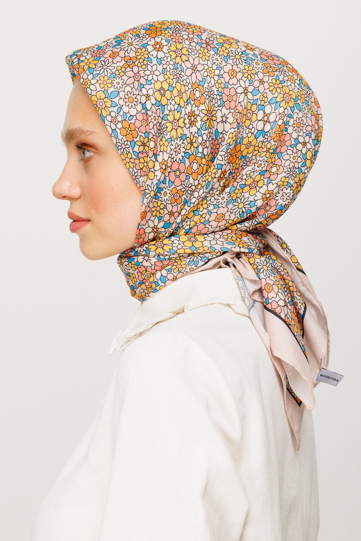 Minial Desen Dijital Soft Eşarp - Kayısı