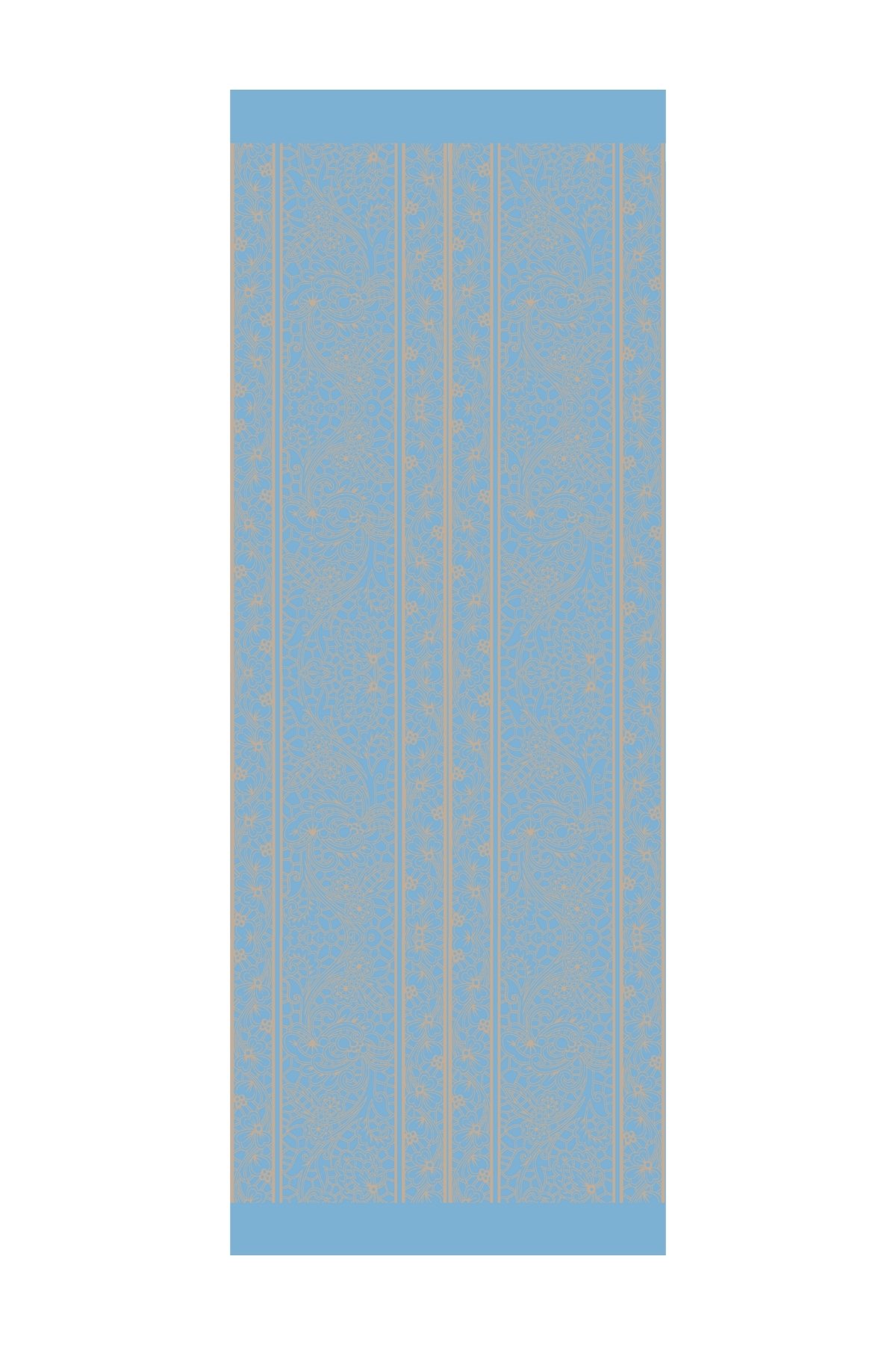 Lavin Pattern Double-Sided Shawl - Mink-Turquoise
