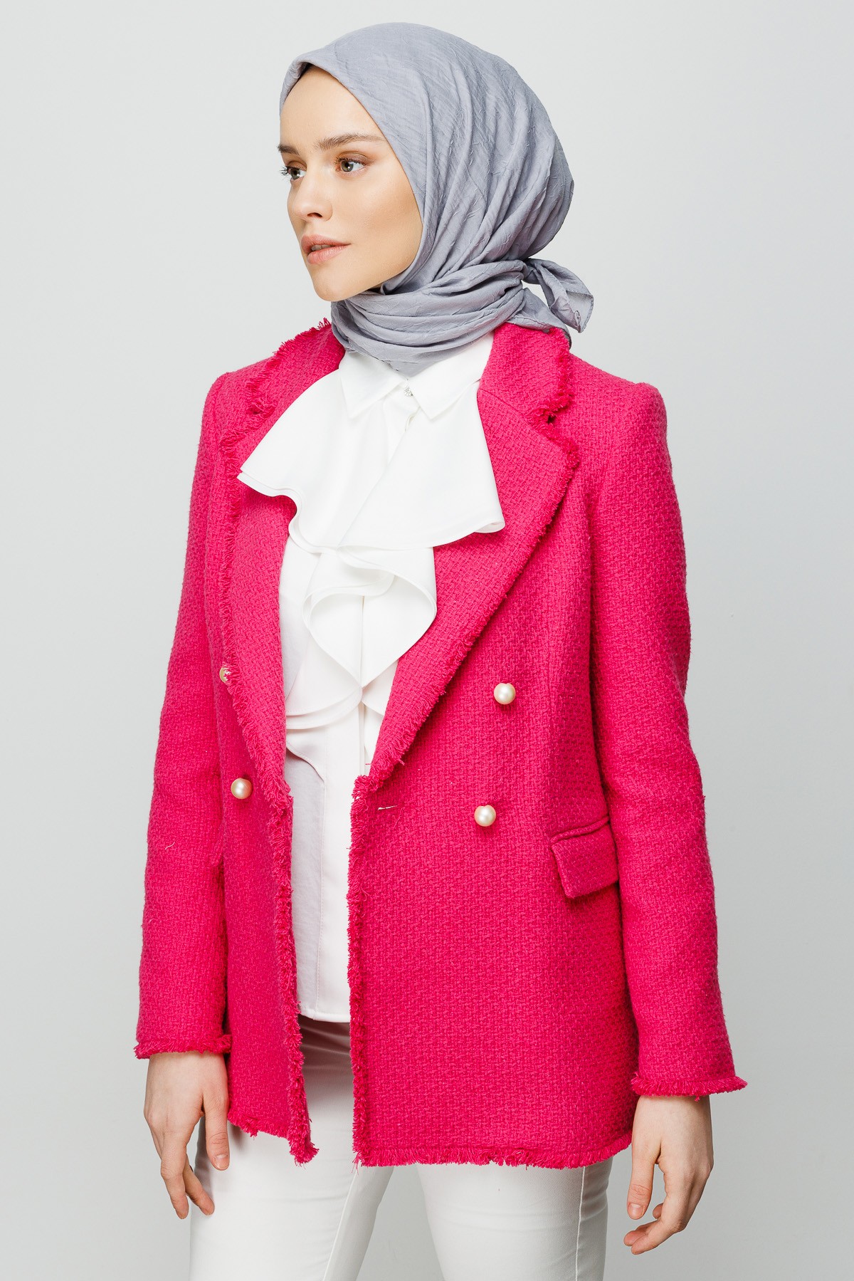 Gümüş Bambu Eşarp