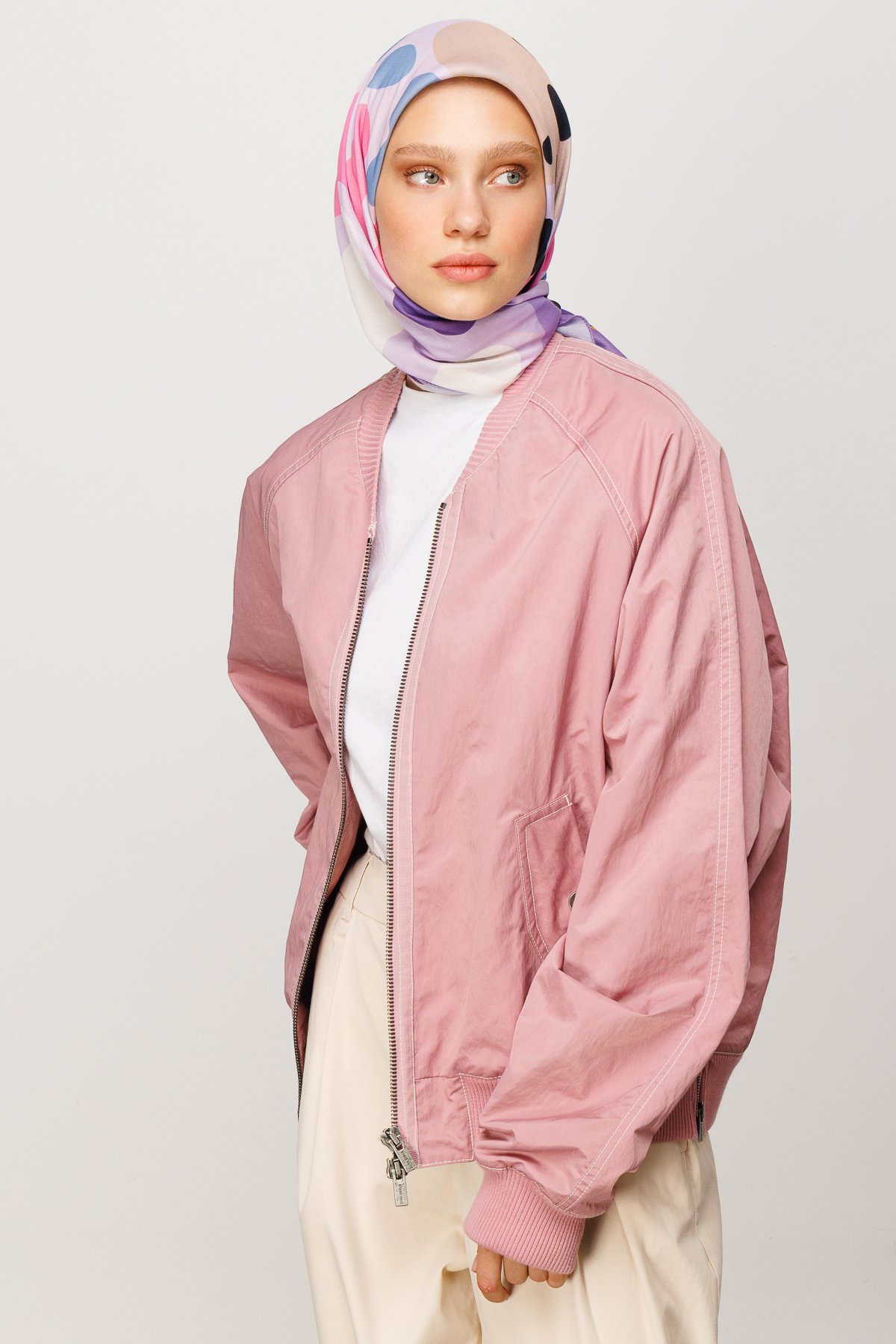 Bloom Pattern Digital Soft Scarf - Lavender