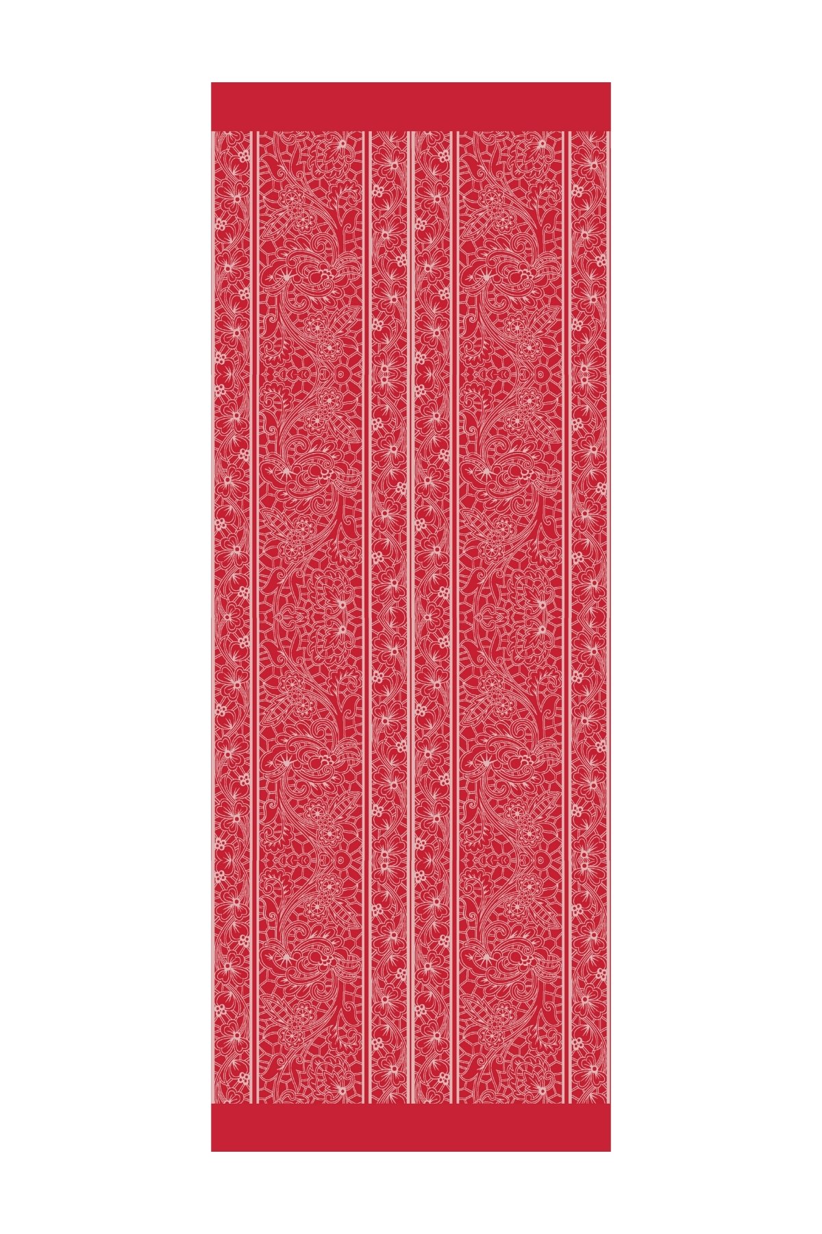 Lavin Pattern Double-Sided Shawl - Burgundy-Mint Green