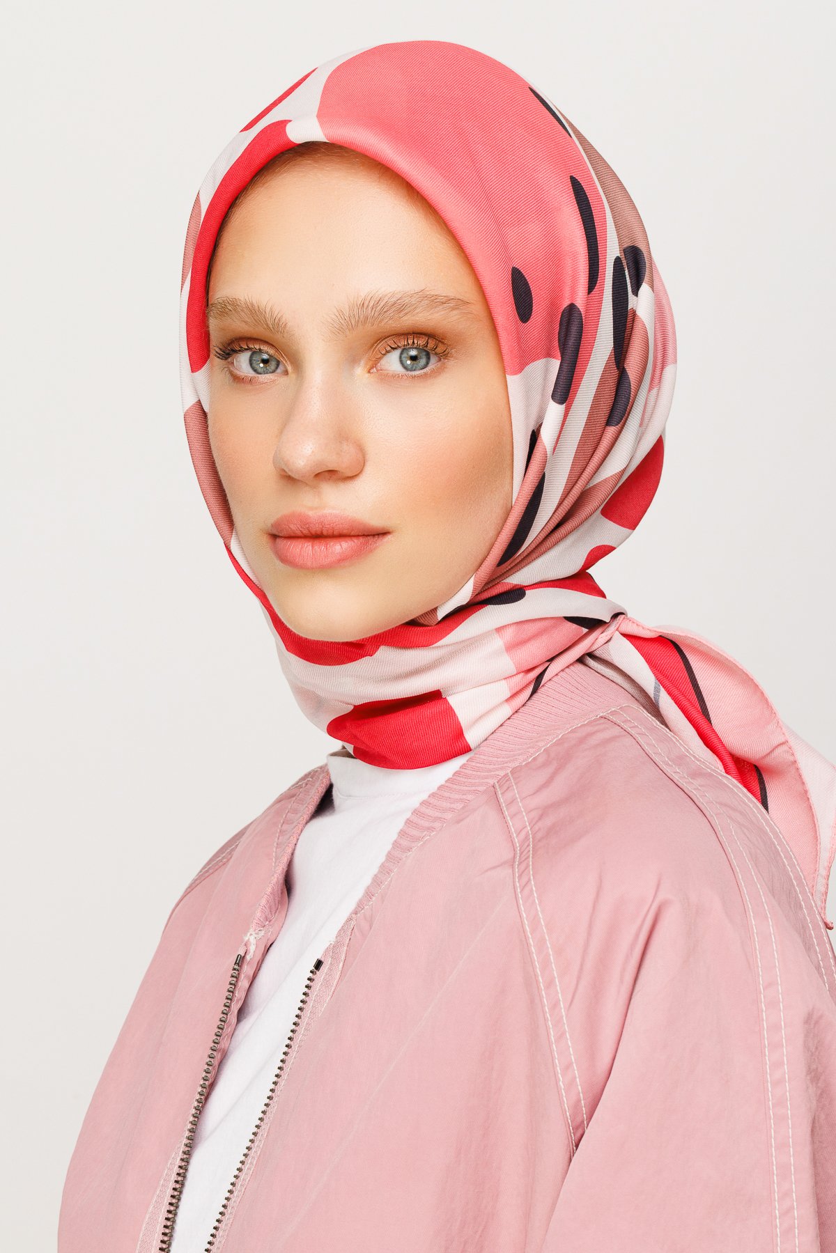 Bloom Pattern Digital Soft Scarf - Powder