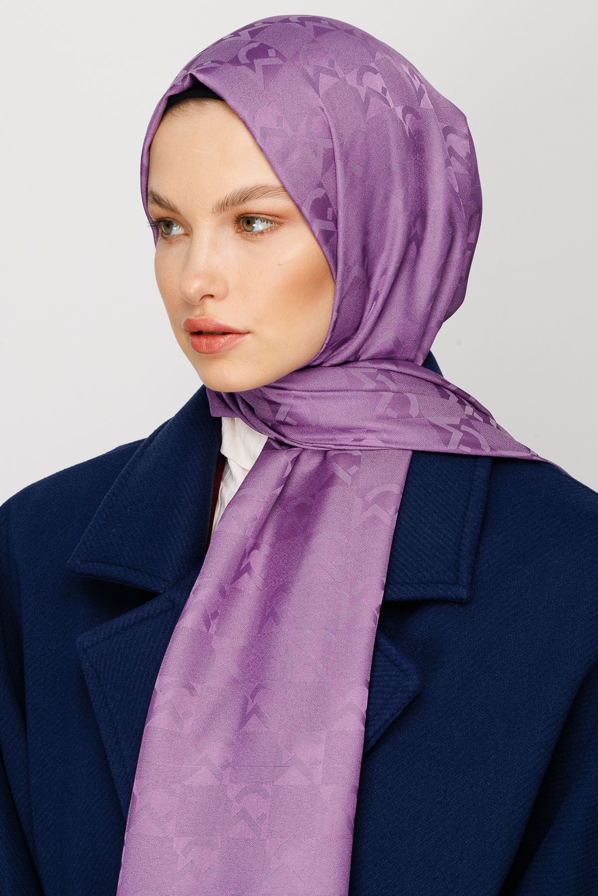 MC Pattern Jacquard Shawl - Lavender
