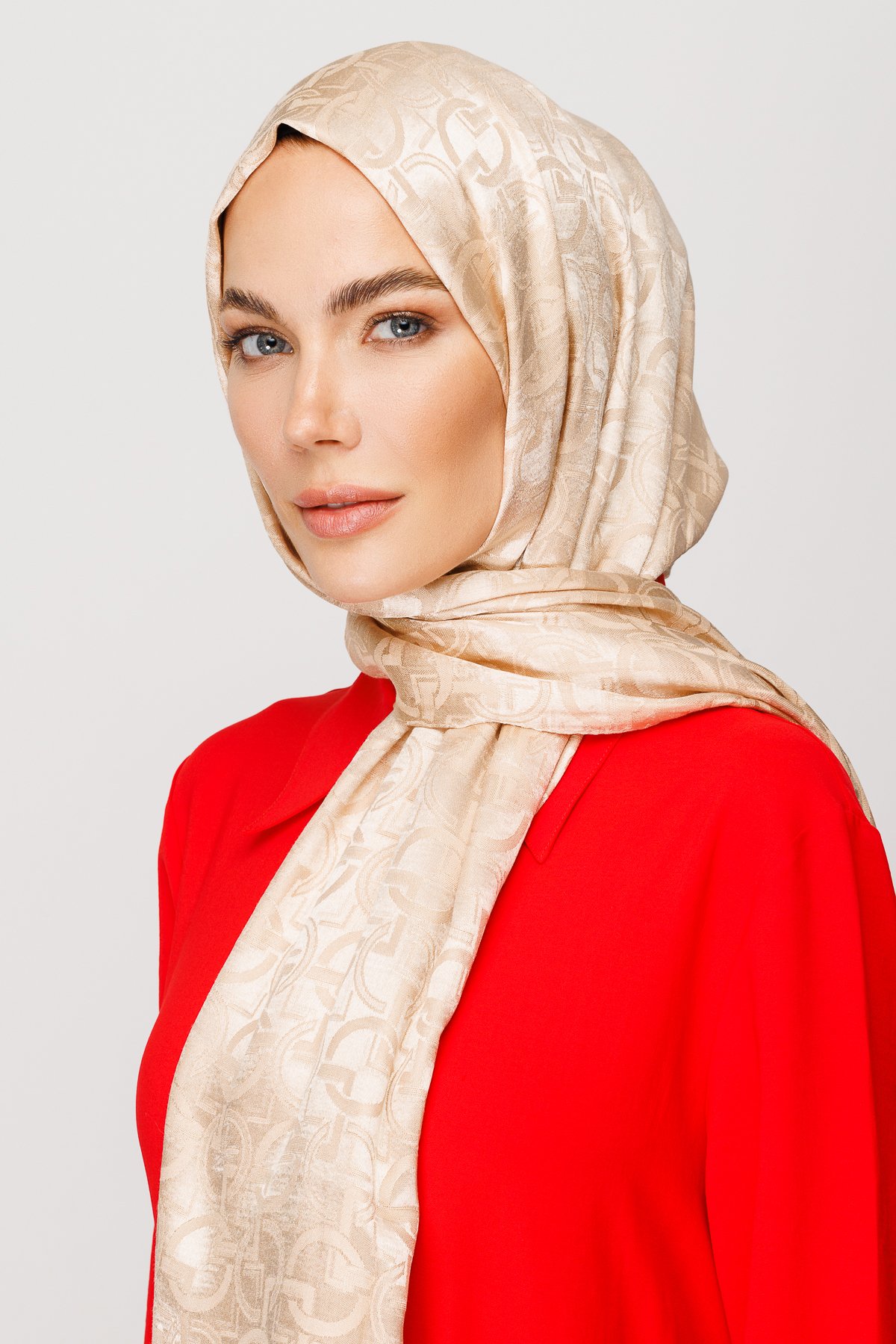 Gemustertes Glänzendes Jacquard Hijab