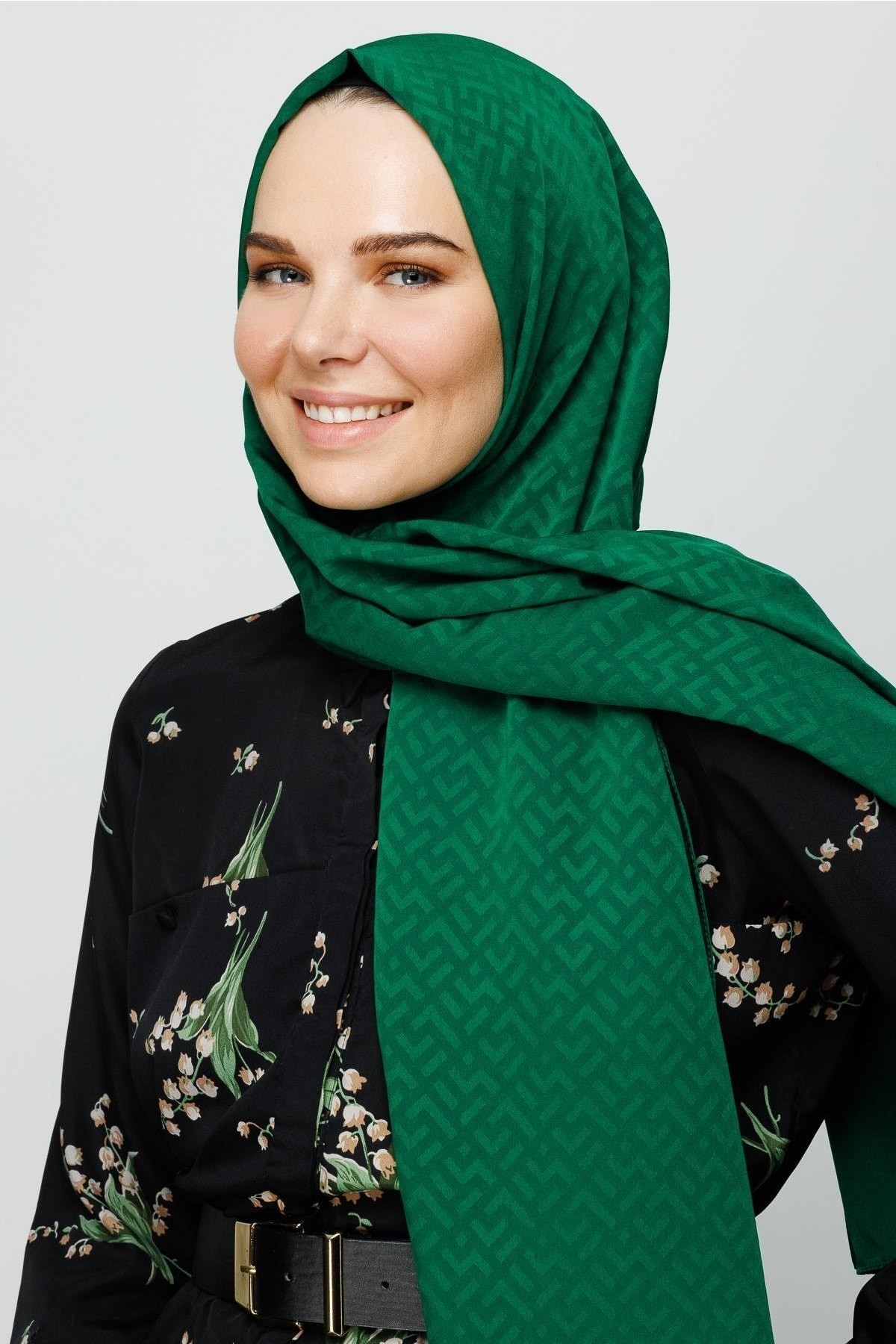 Gemustertes Seidig Jacquard Hijab