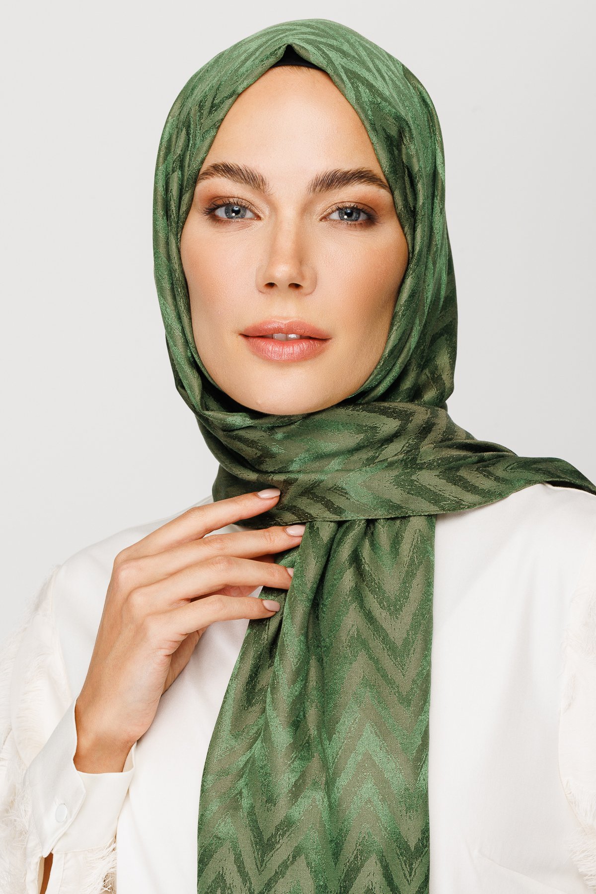 Gemustertes Glänzendes Jacquard Hijab