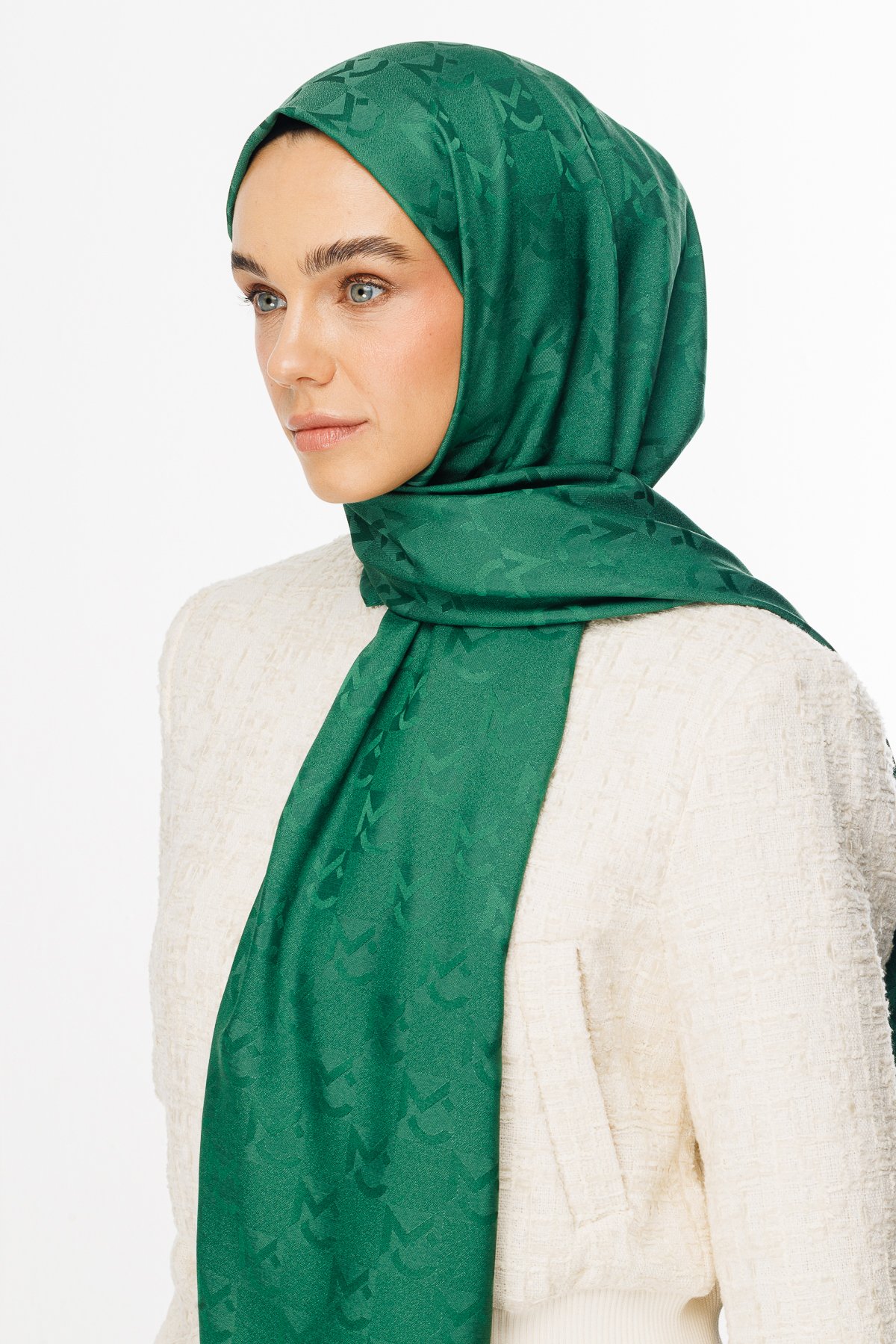 MC Pattern Jacquard Shawl - Jade