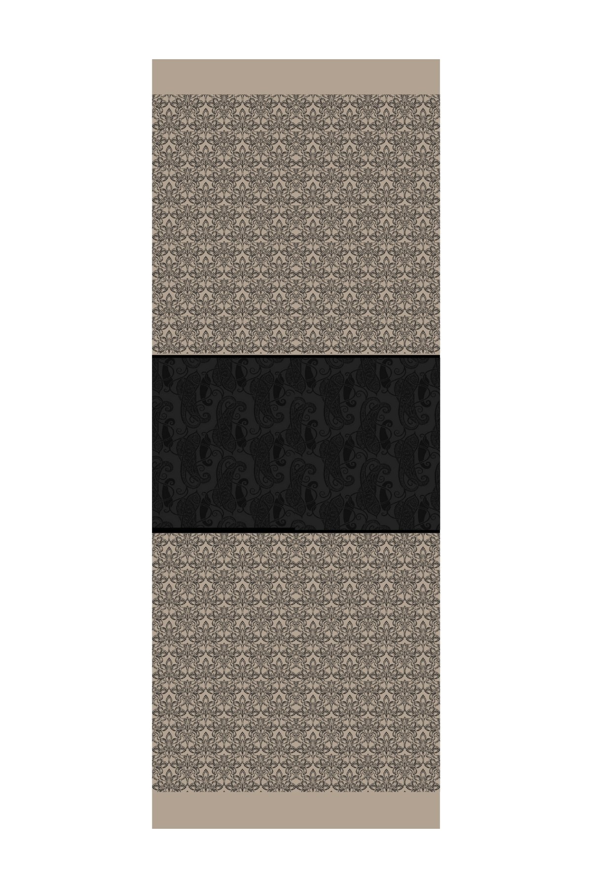 Nora Pattern Double-Sided Shawl - Black-Beige