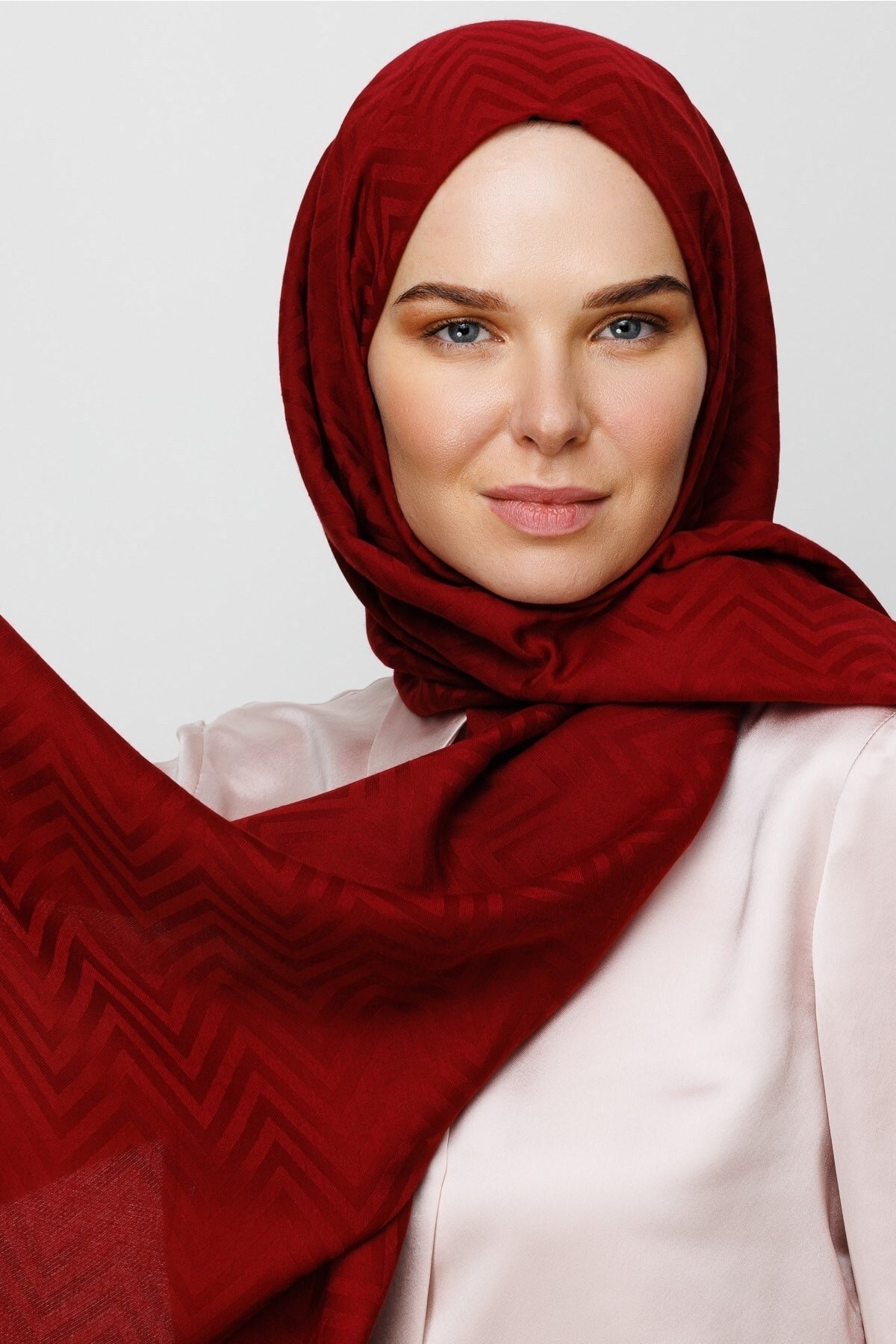 Zigzag Pattern Cotton Jacquard Hijab