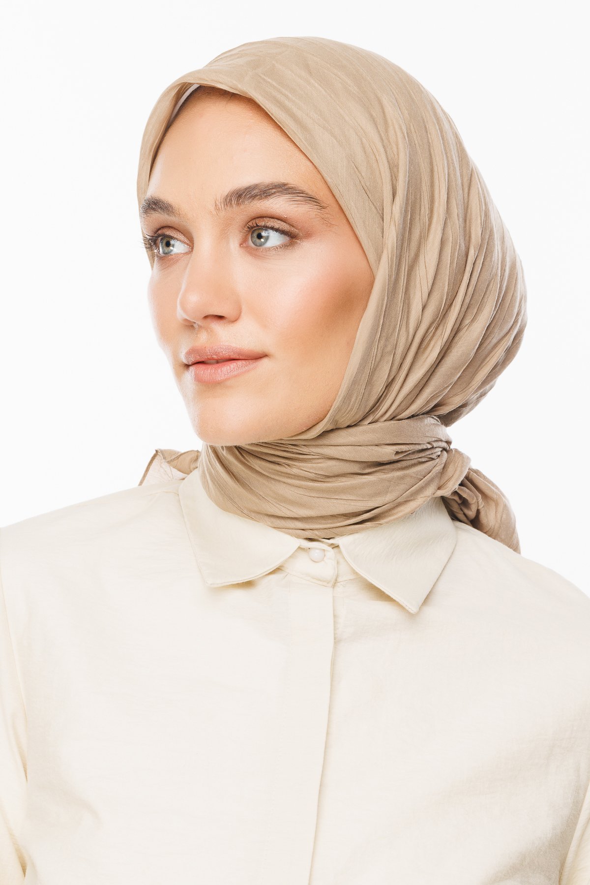 Pleated Bamboo Scarf - Latte