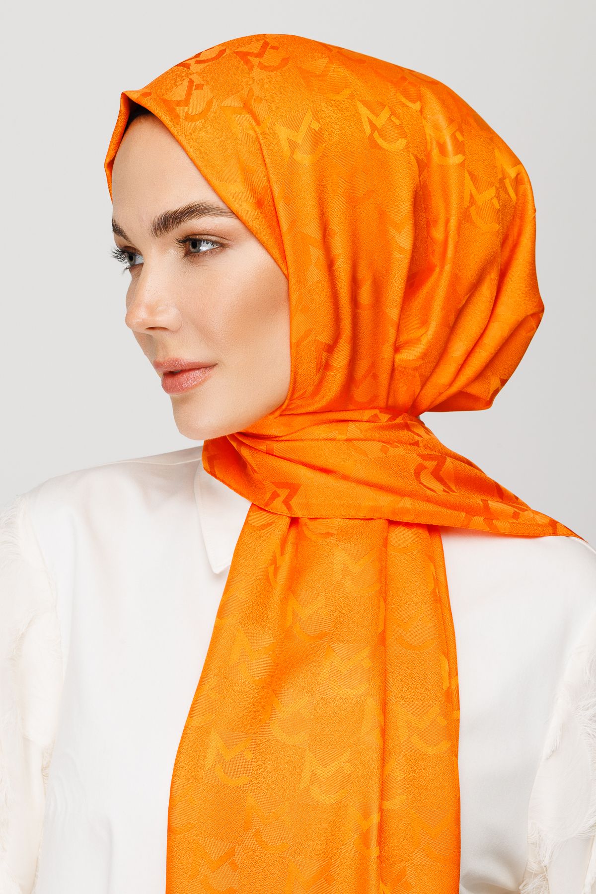 MC Pattern Jacquard Shawl - Turuncu
