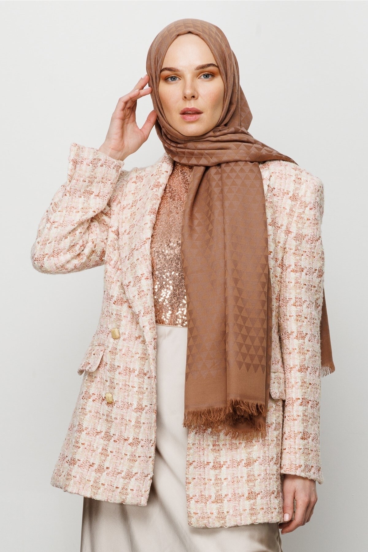 Prism Pattern Cotton Jacquard Hijab