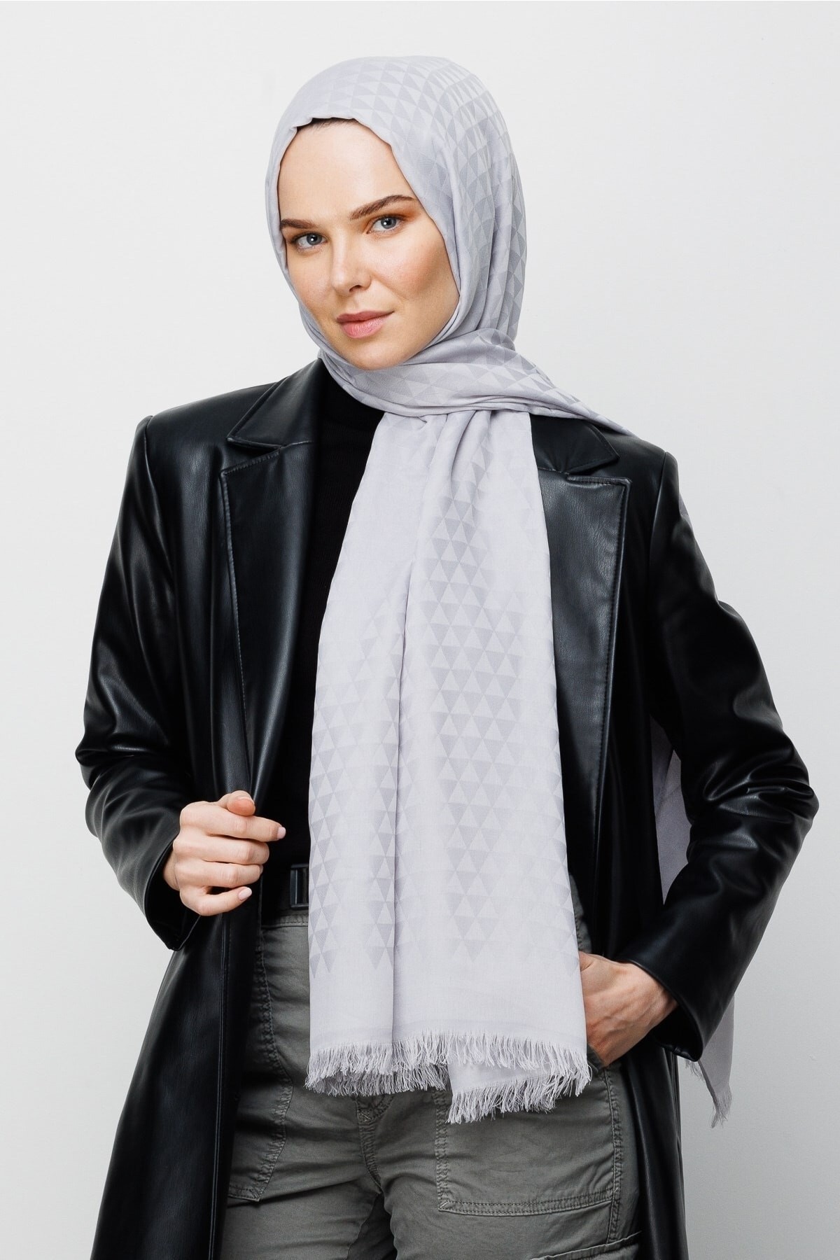 Gemustertes Baumwolle Jacquard Hijab