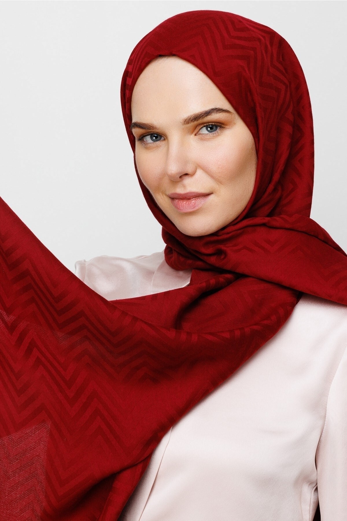 Zigzag Pattern Cotton Jacquard Hijab