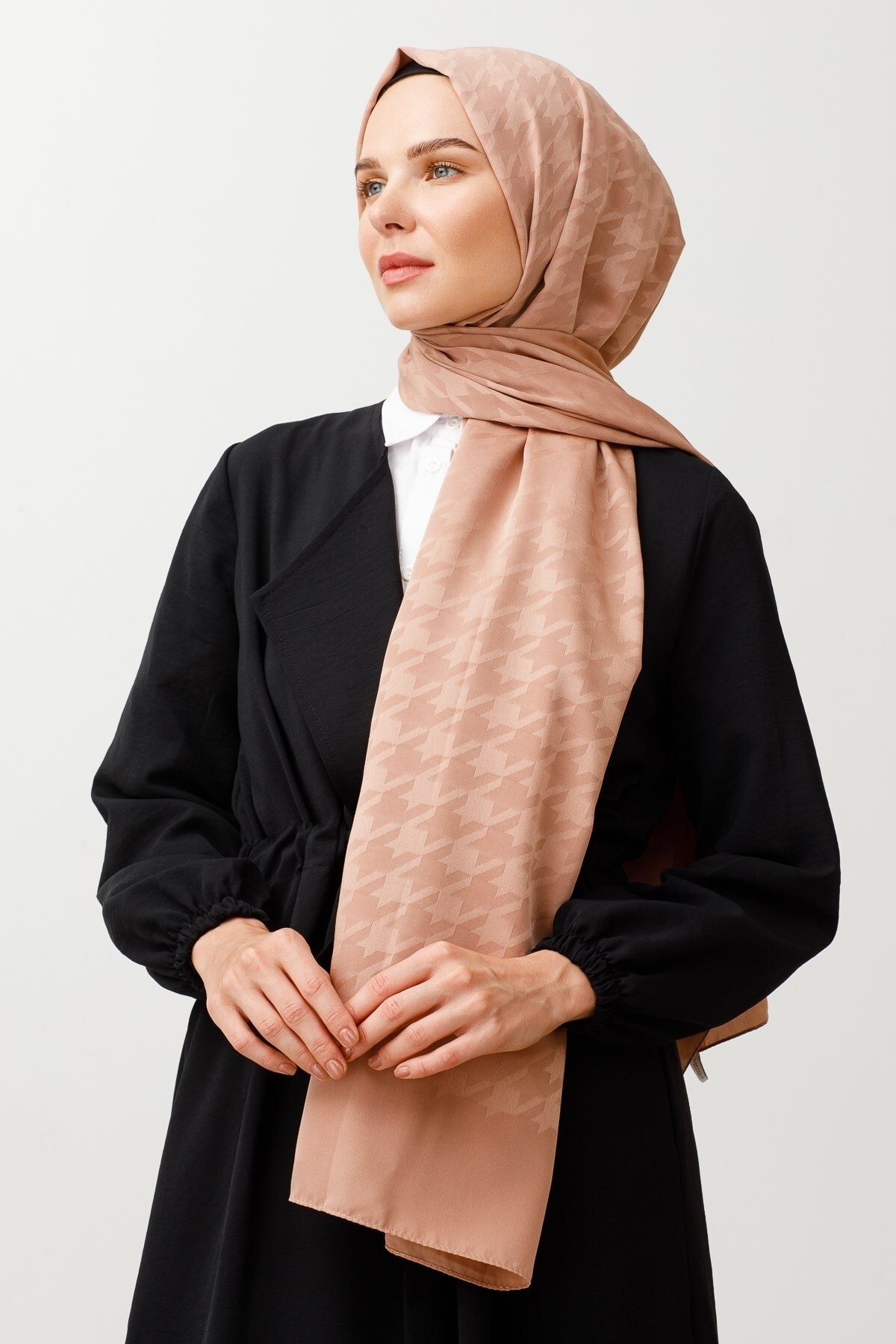 Rose Kazayağı Desen İpeksi Jakar Şal