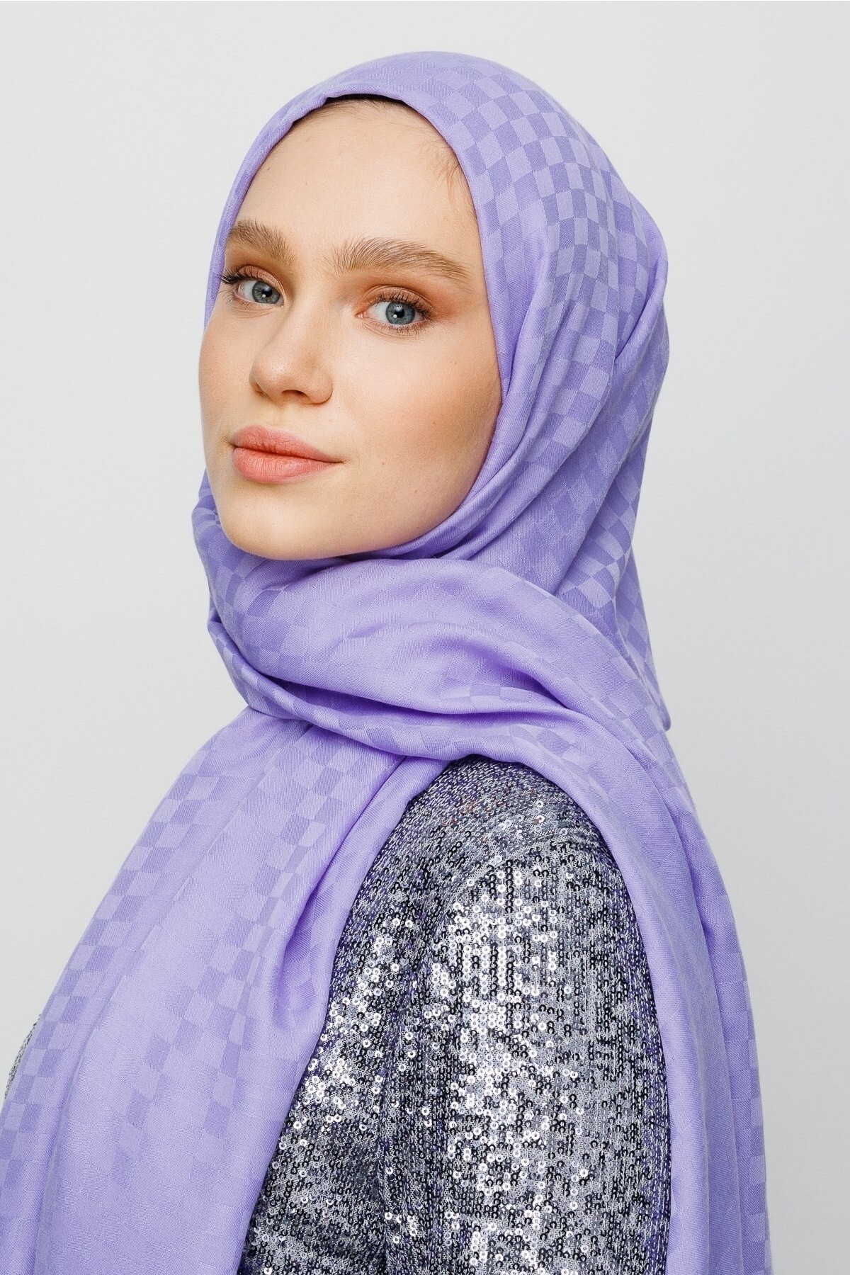 Square Pattern Cotton Jacquard Hijab