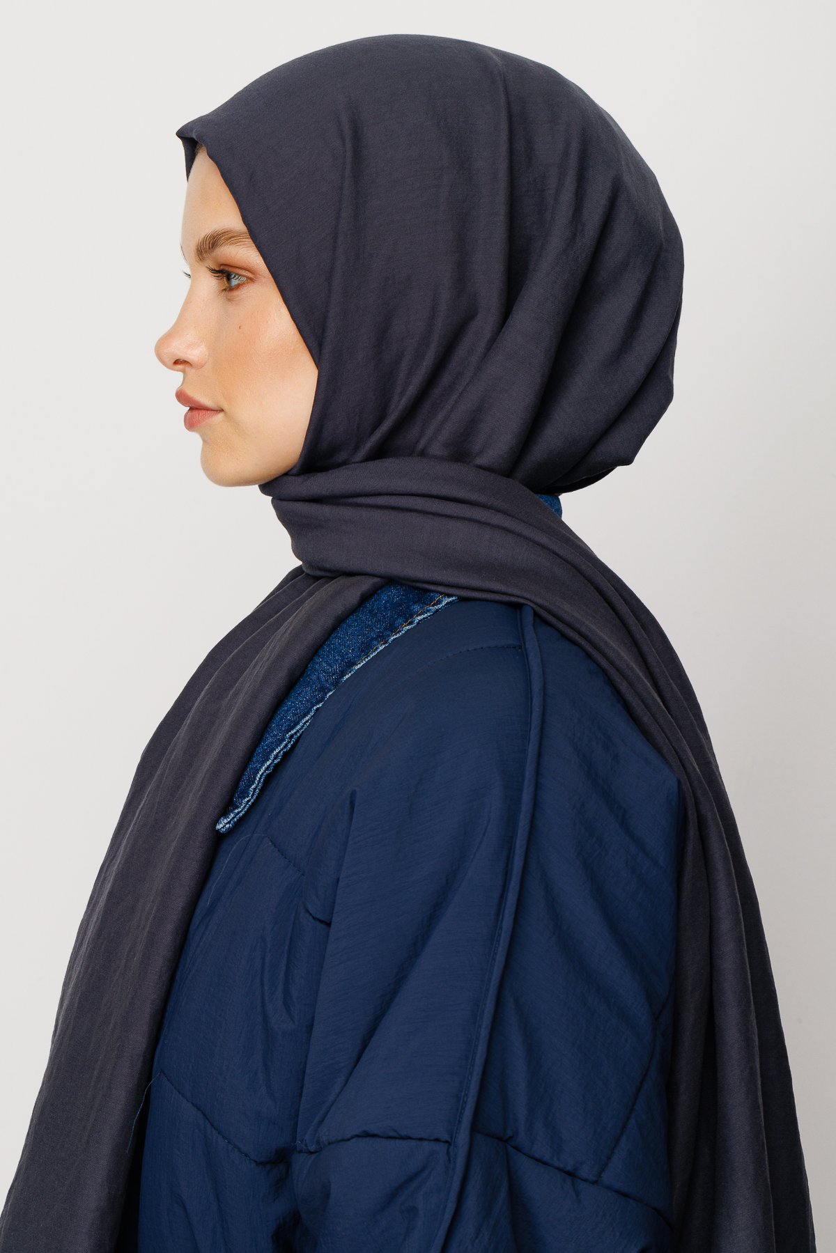 Cotton Crash Shawl - Anthracite