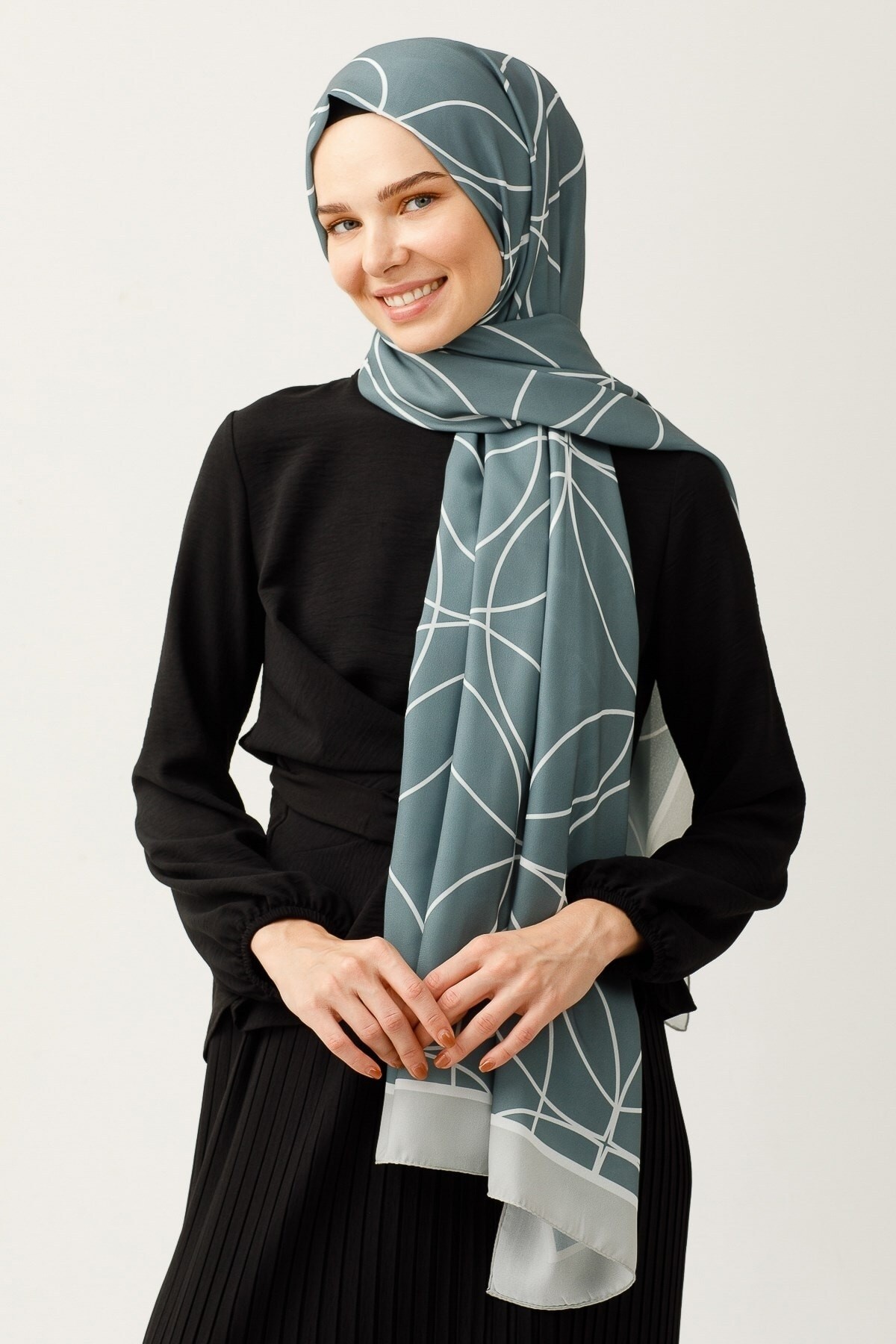 Gemusterter Krepp Hijab