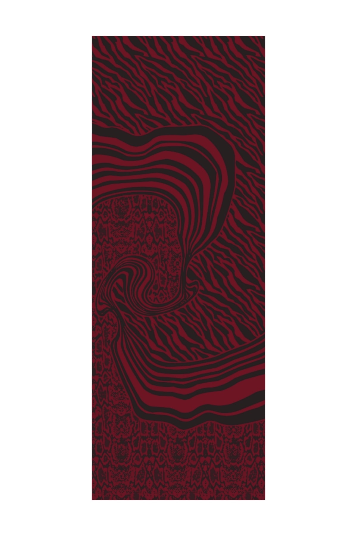 Riad-Pattern Reversible Shawl - Black-Burgundy