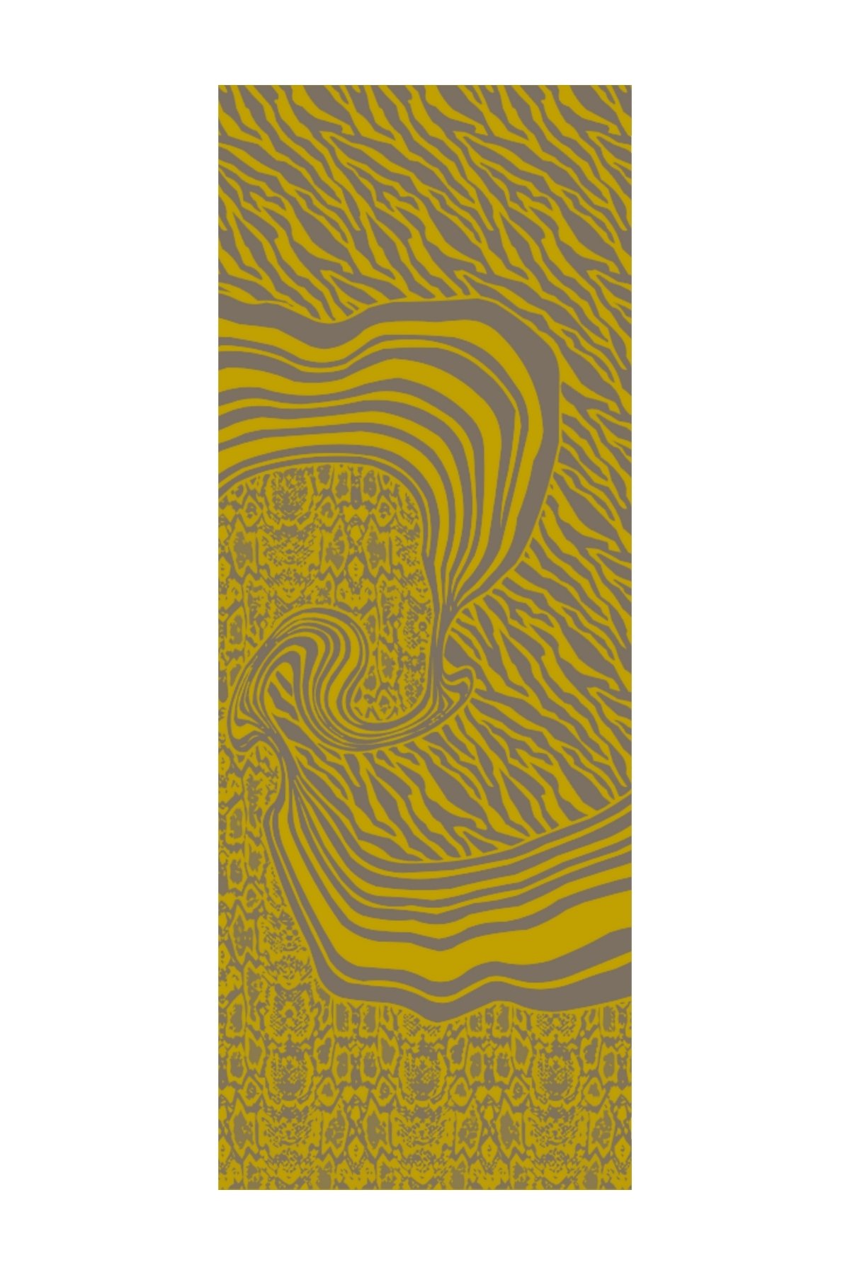 Marrakech Double Sided Shawl - Dark Gray-Mustard