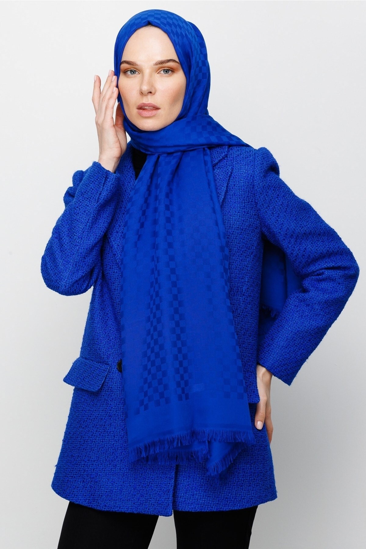 Gemustertes Baumwolle Jacquard Hijab