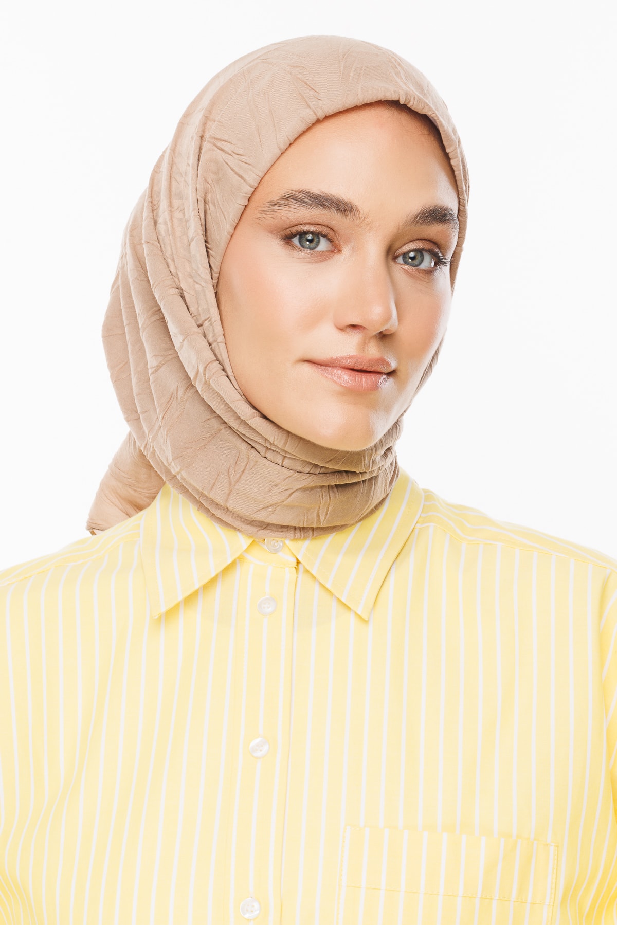 Pleated Bamboo Scarf - Almond