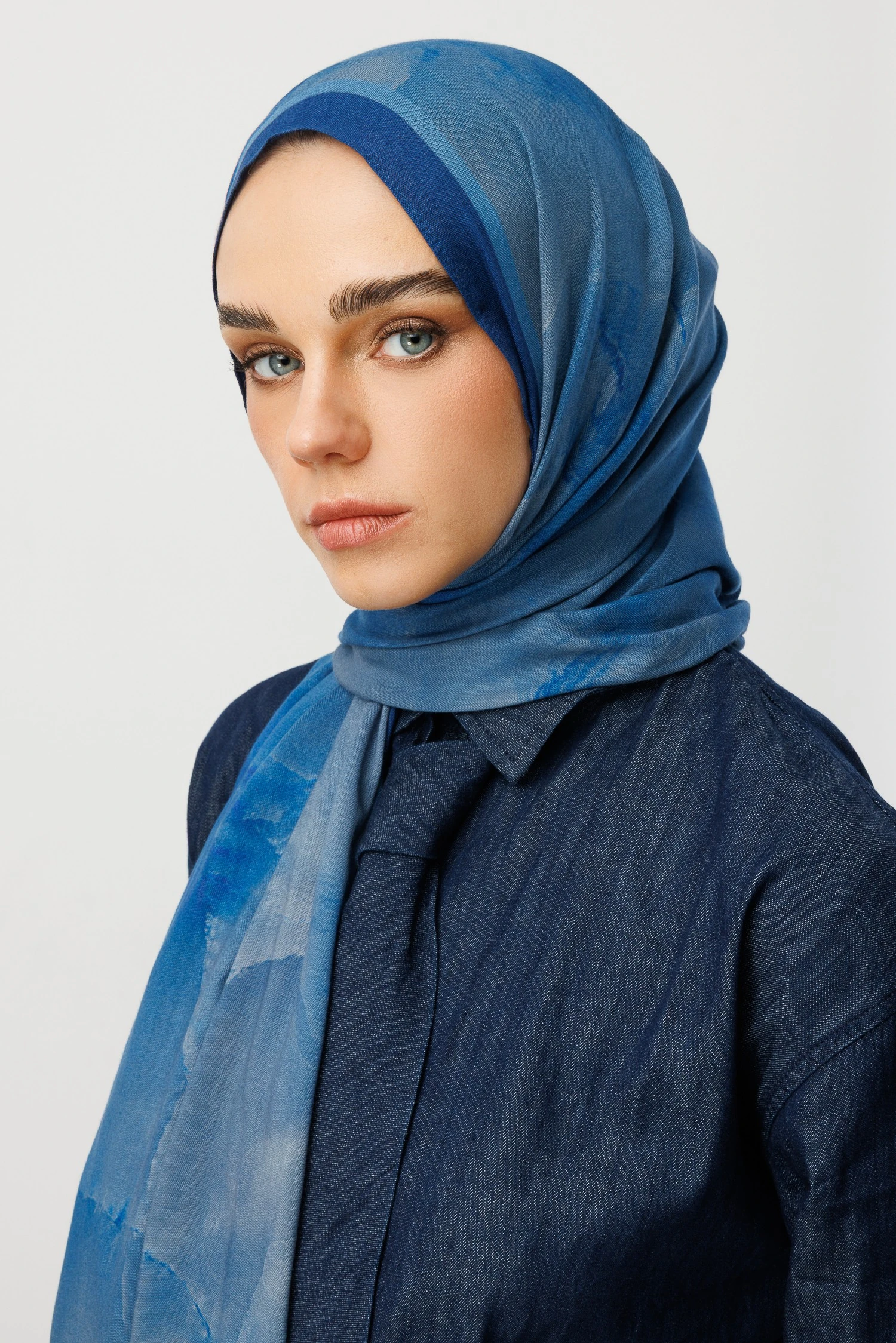 Moreal Desen Rami Şal - Navyblue