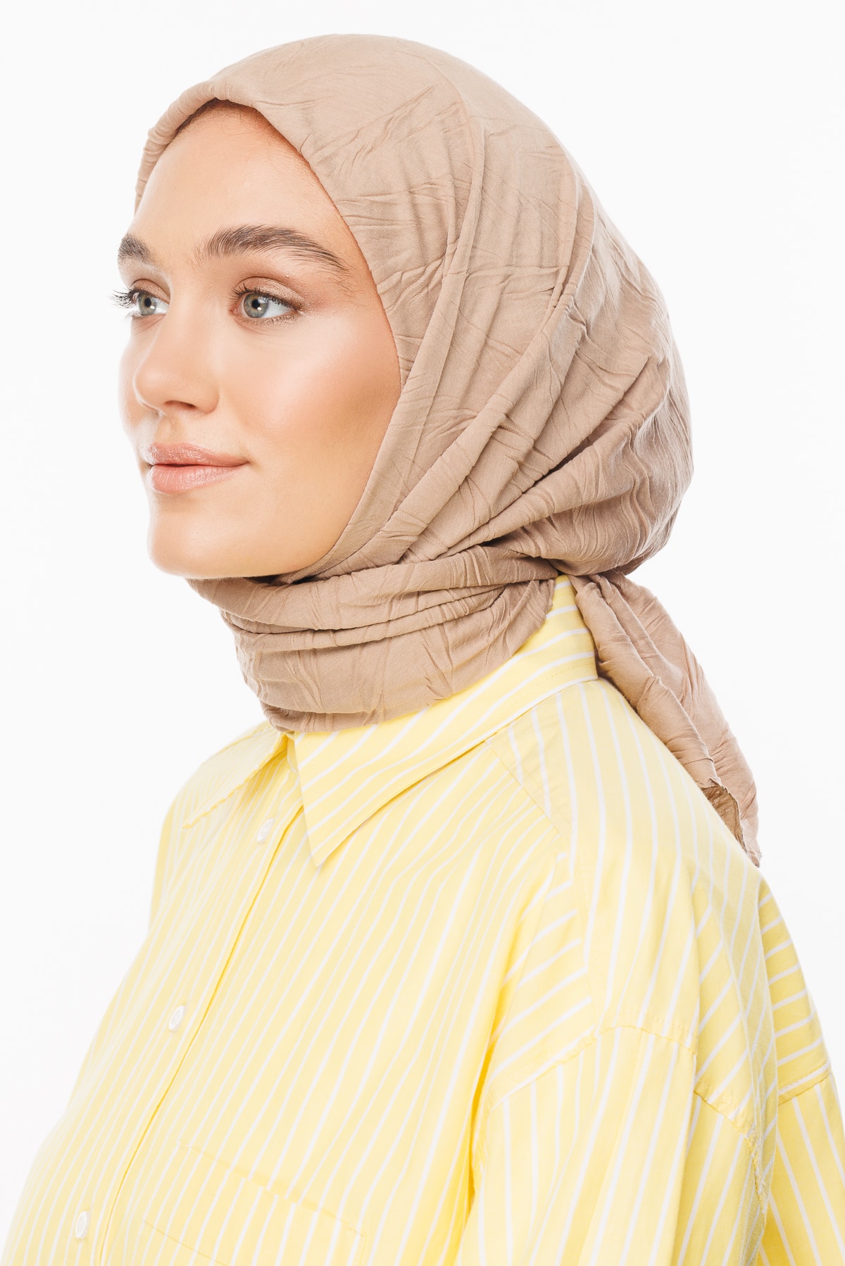 Pleated Bamboo Scarf - Almond