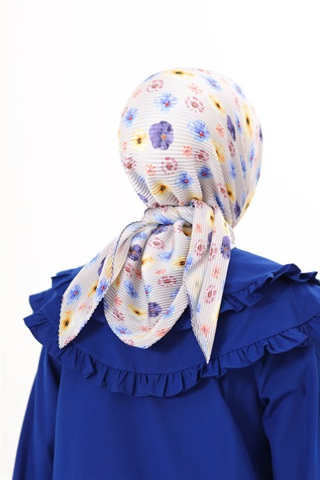 Efsun Pattern Pleated Scarf