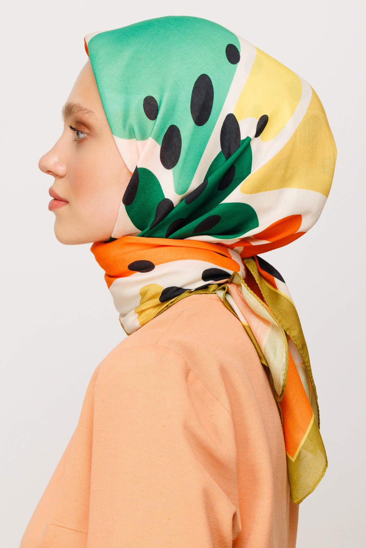 Bloom Pattern Digital Soft Scarf - Mint Green