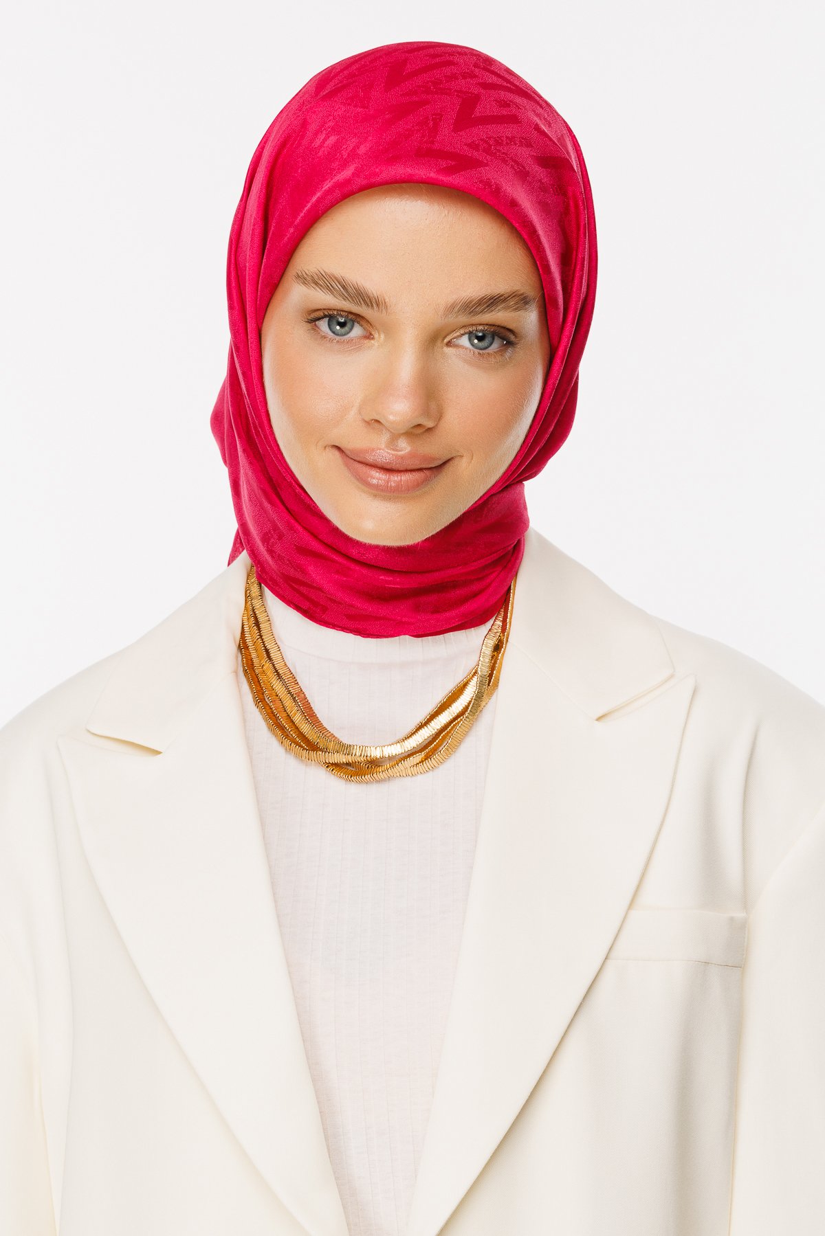 Nova Pattern Luxury Jacquard Scarf - Fuchsia
