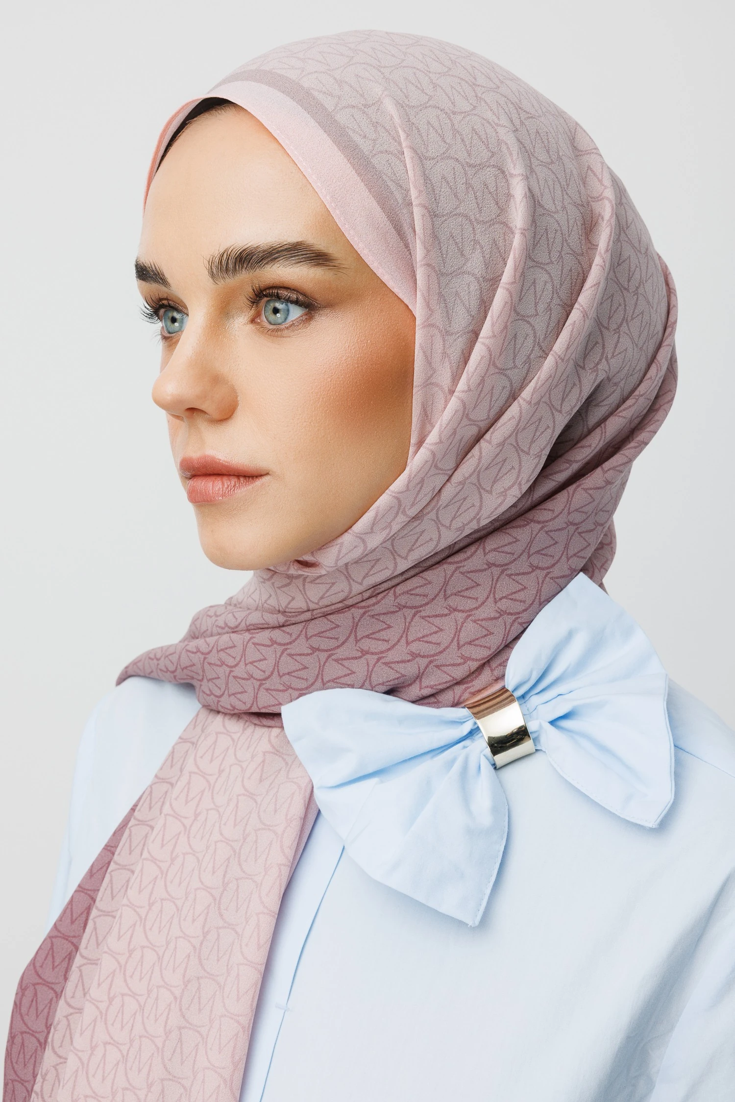 Monogram Hebei Silk Shawl - Powder