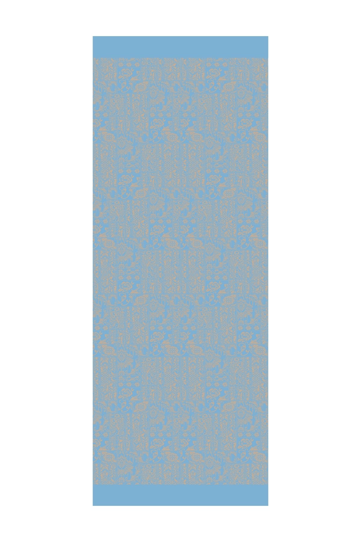 Henna Pattern Double-Sided Shawl - Mink-Turquoise