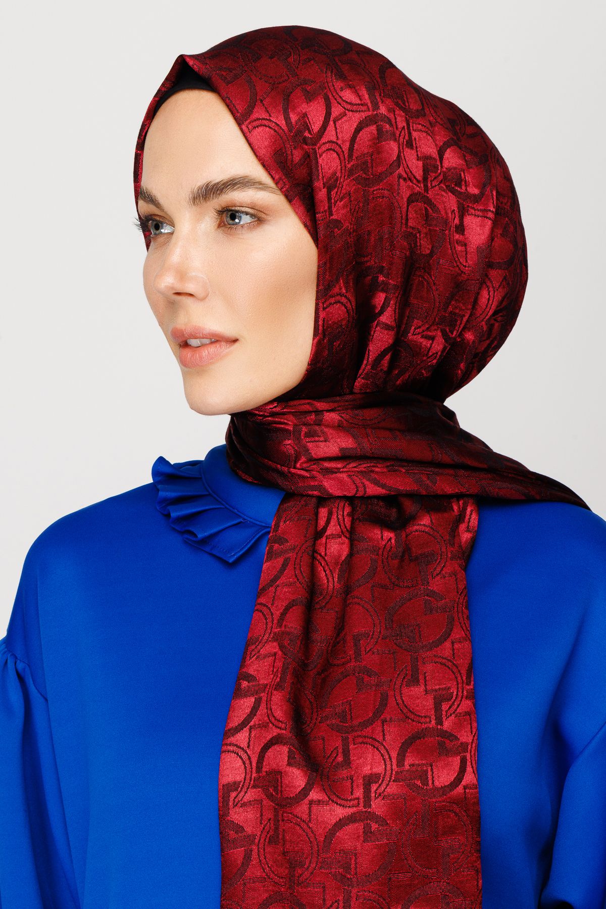 Gemustertes Glänzendes Jacquard Hijab