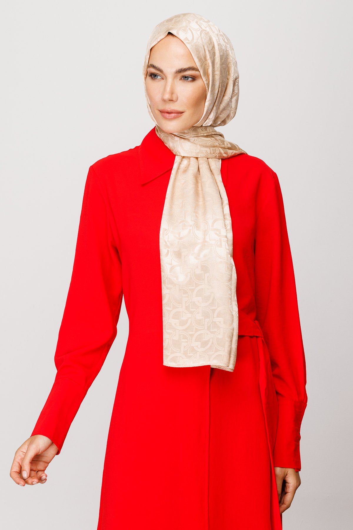 Gemustertes Glänzendes Jacquard Hijab