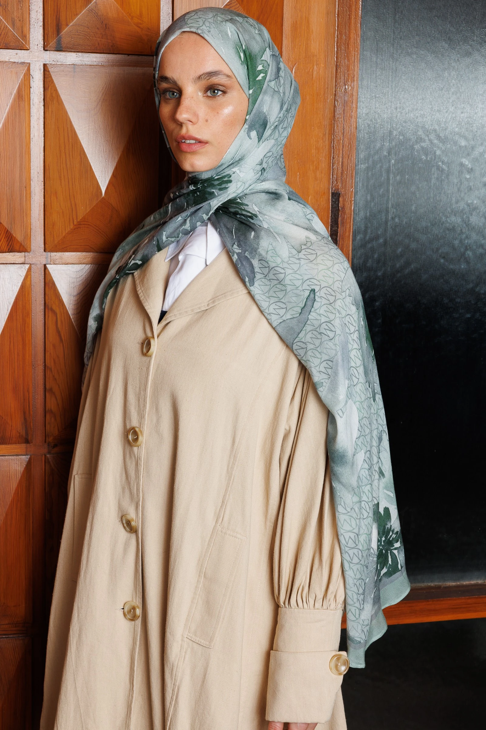 MC Desen Rami Şal - Slate Gray