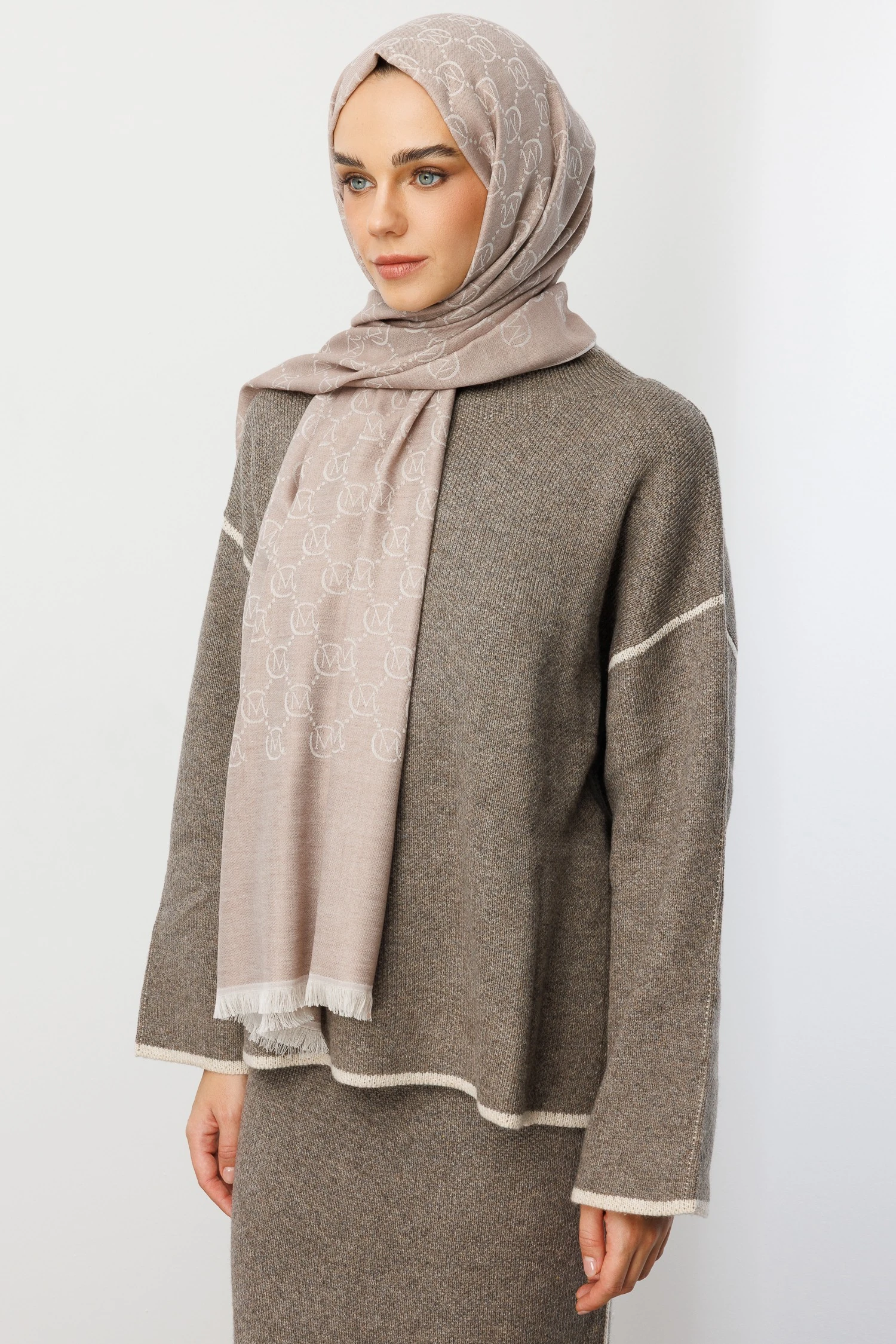 Yün İpek Şal - Soft Pembe