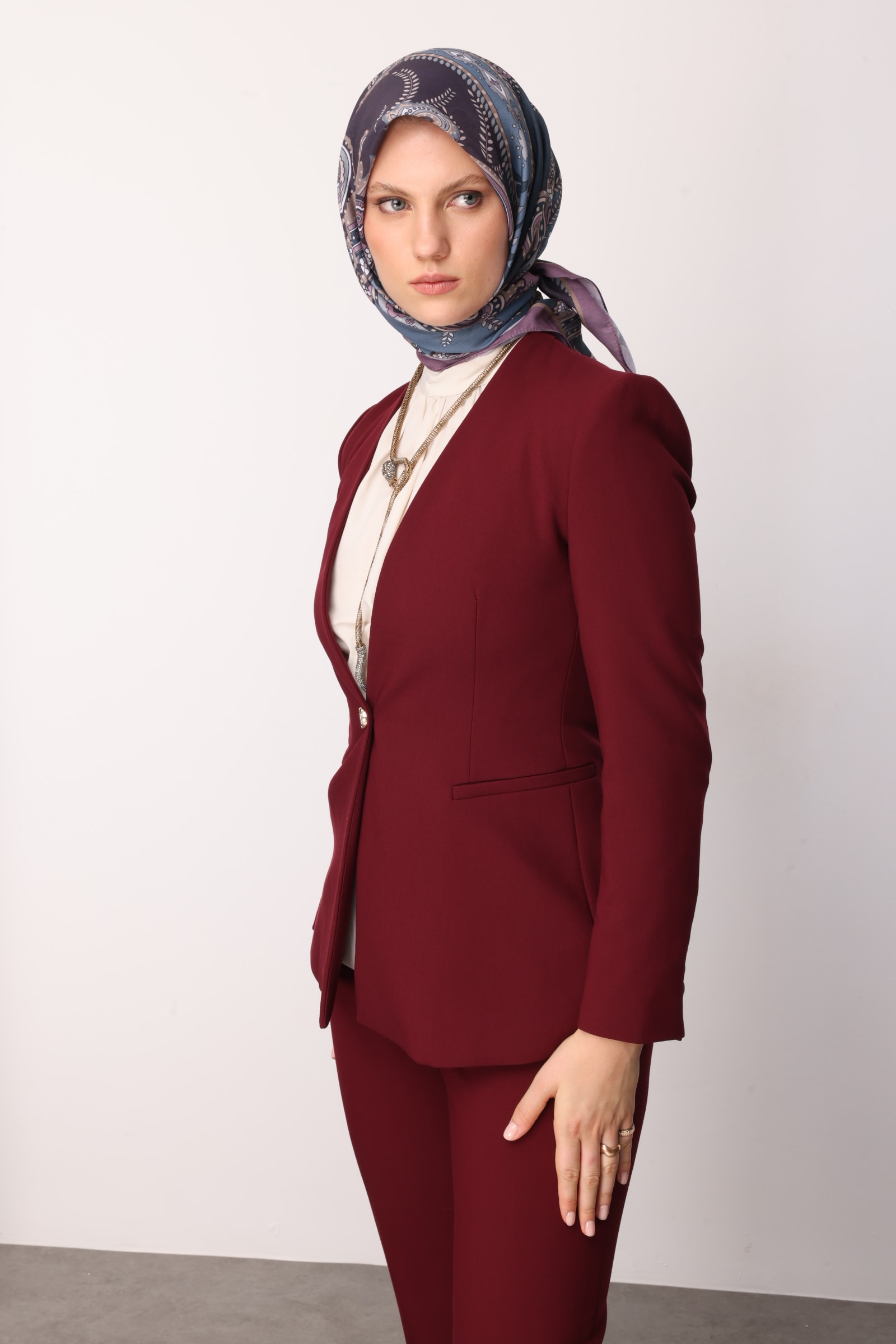 Patterned Cotton Scarf - Lavender