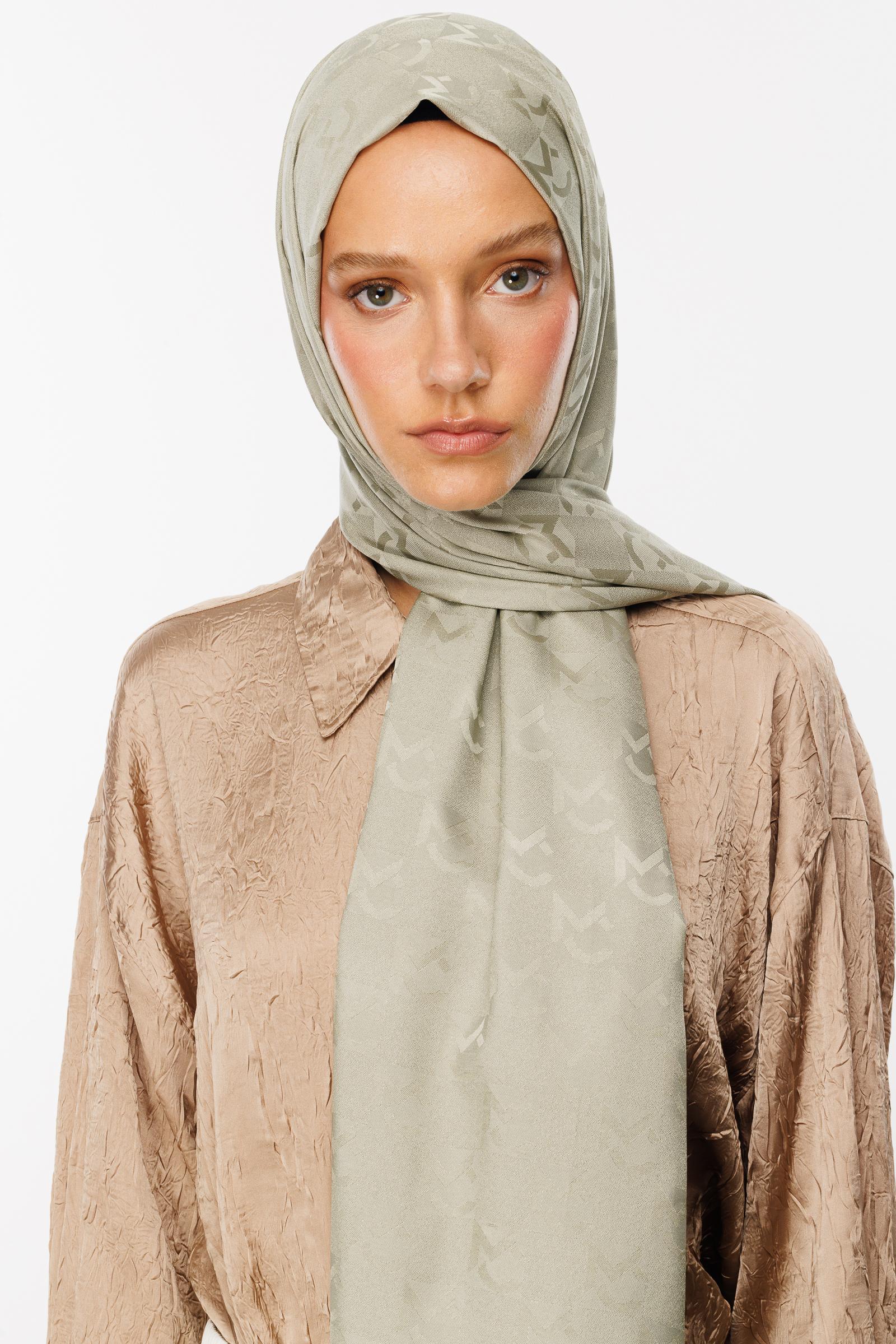 MC Pattern Jacquard Shawl - Sage